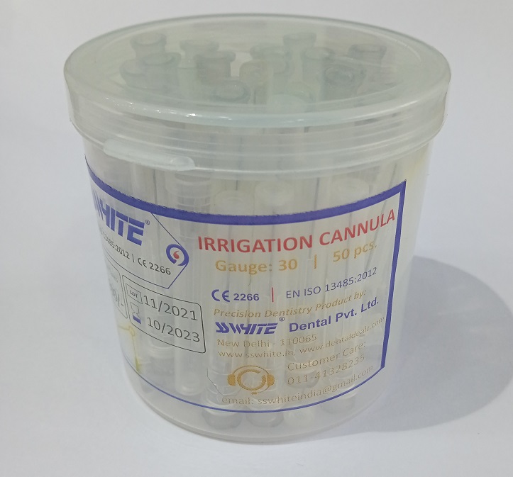 SS White Irrigation Cannula/Needles Single Side Vent 30 Gauge 50pcs
