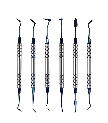 Dental Tefflon Coated Composite Filling Instruments Set Of 6 Pcs