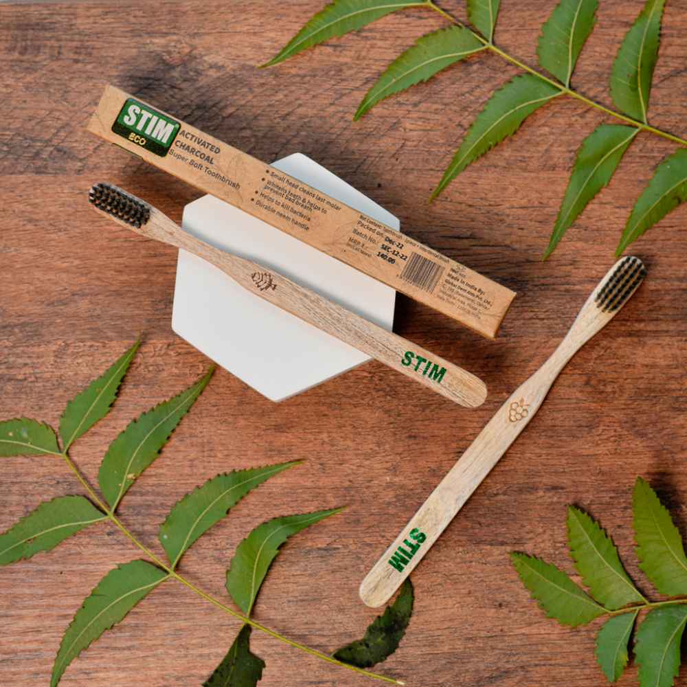 Stim Eco Charcoal Toothbrush With Neem-Wood
