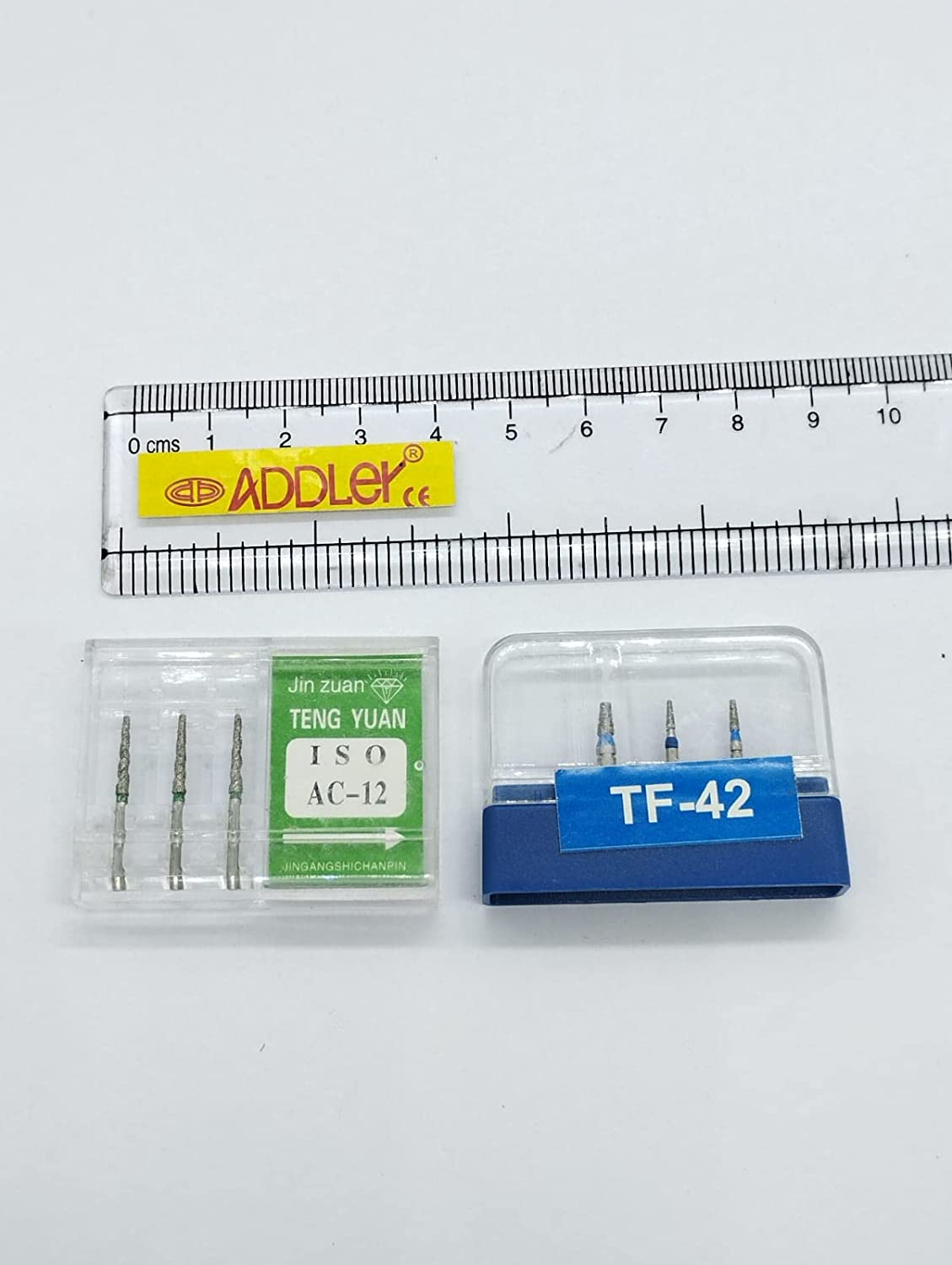 DENTAL SWISS DIA BURS AC-12 & TF-42 FG DIAMOND COATED HIGH SPEED 2 PACK OF 6 BURS TOTAL