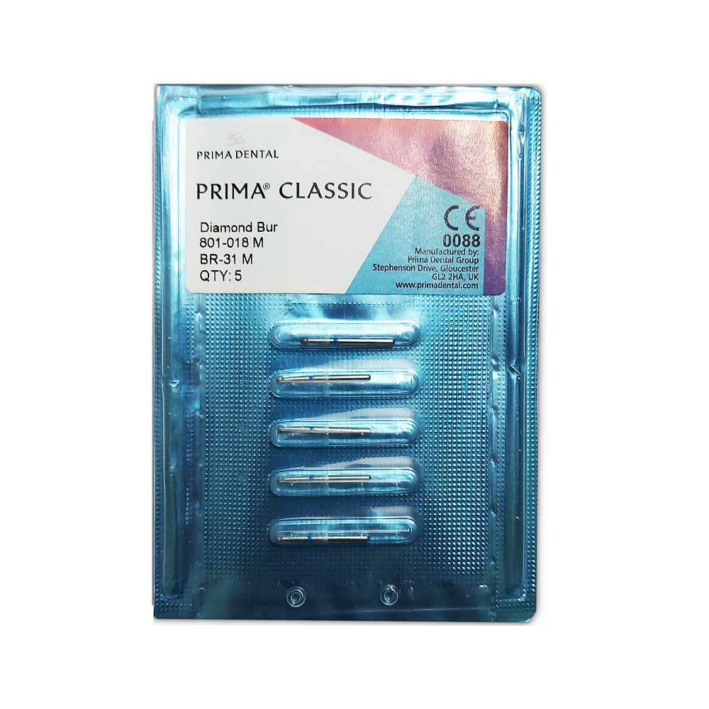 Prima Dental Round Air Rotor Diamond Burs Br-45 (Pack Of 5)