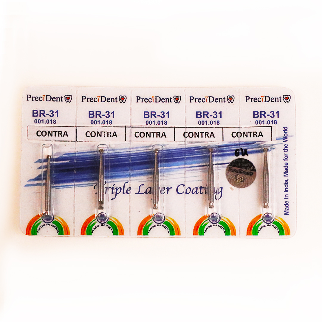 Precident Bur Contra Angle Bur BR 31 (Blue) Bur (5 Pcs)