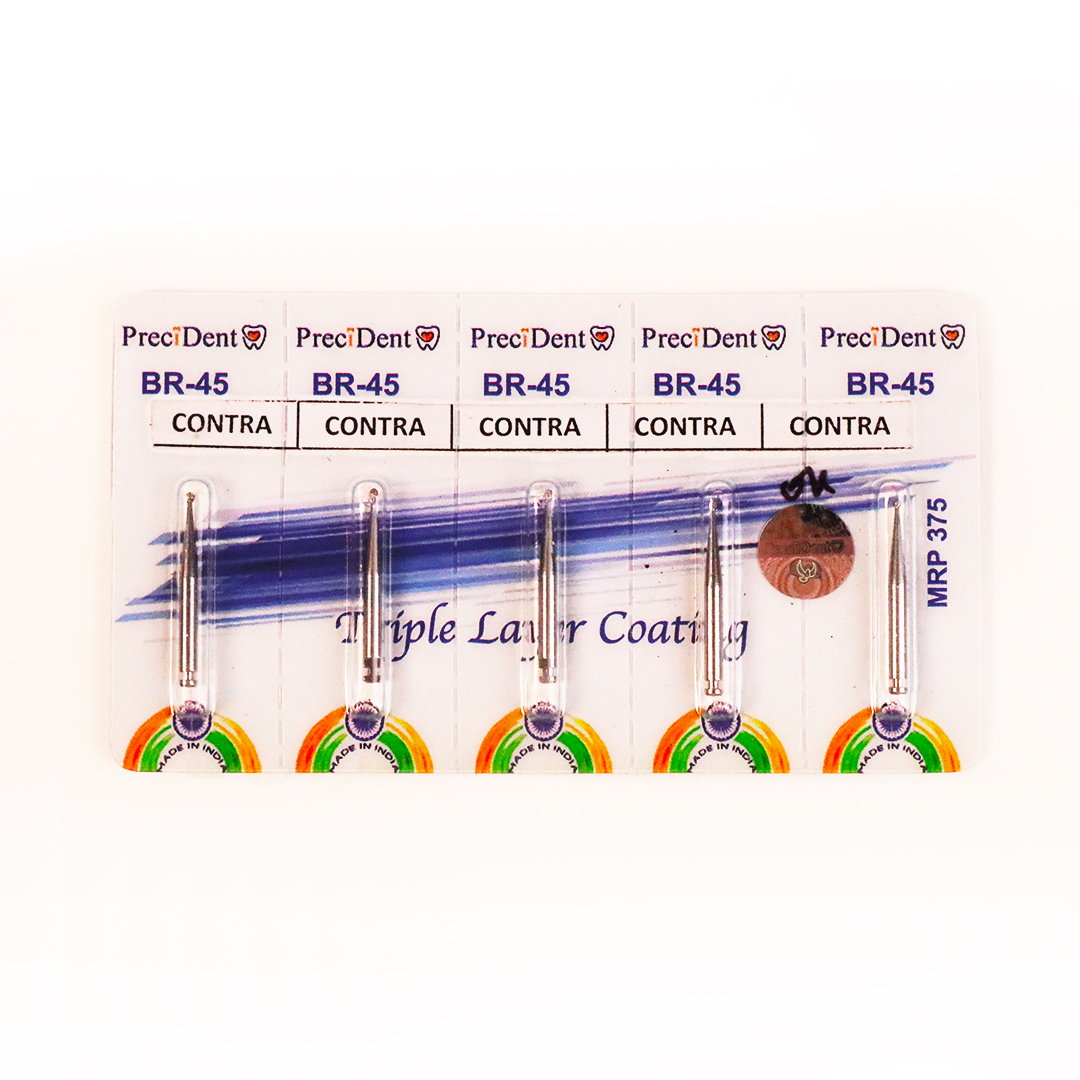 Precident Bur Contra Angle Bur BR 45 (Blue) Bur (5 Pcs)