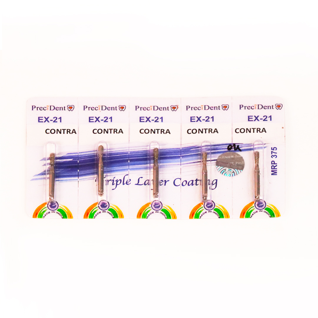 Precident Bur  Contra Angle Bur Ex 21(Blue) Bur (5 Pcs)