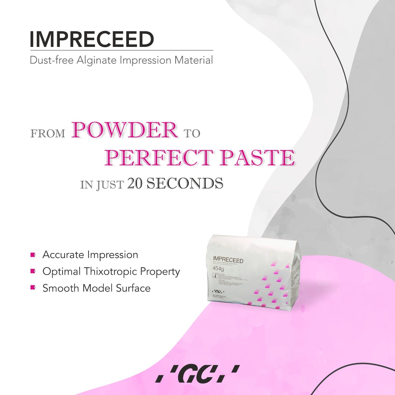 Gc Impreceed Dust-Free Alginate Impression Material(454Gm.) (Pack Of 2)