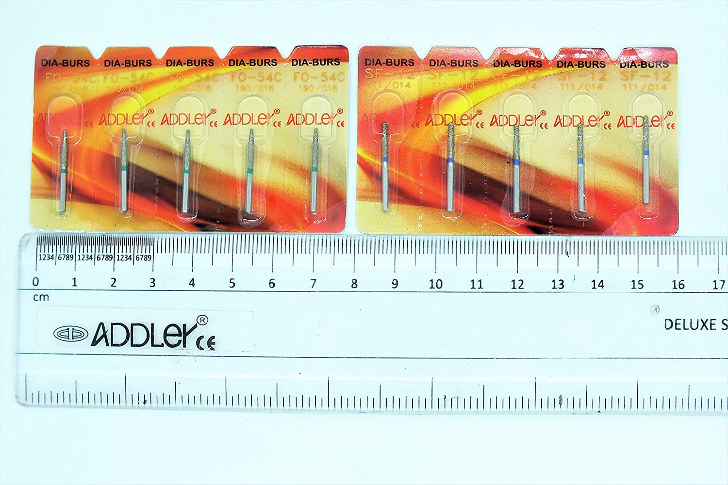 ADDLER DENTAL FG FO54C & SF12 Air Rotor High Speed Dia Burs.