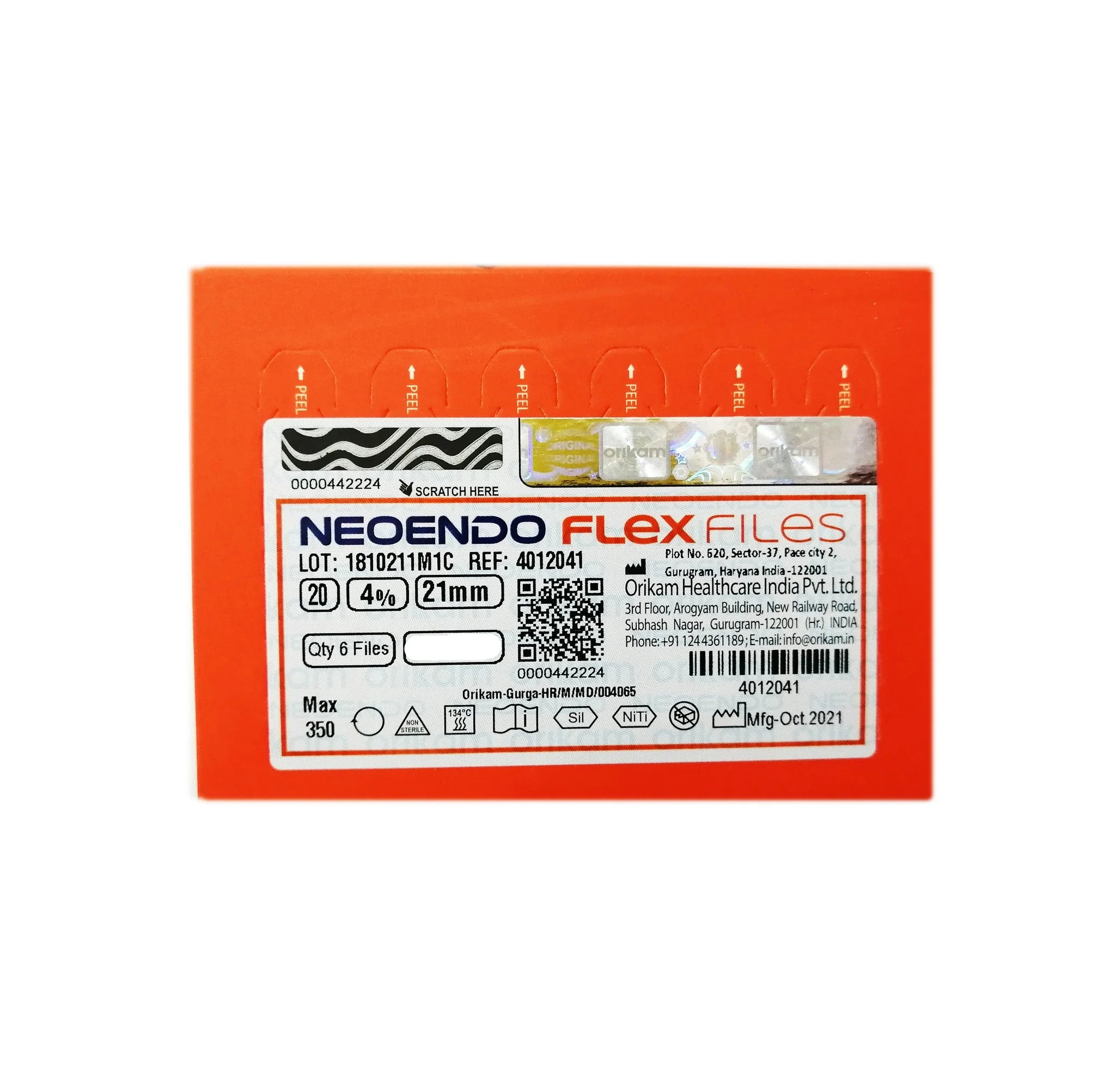 NeoEndo Flex Files 21mm 20/4 Endo Rotary Files