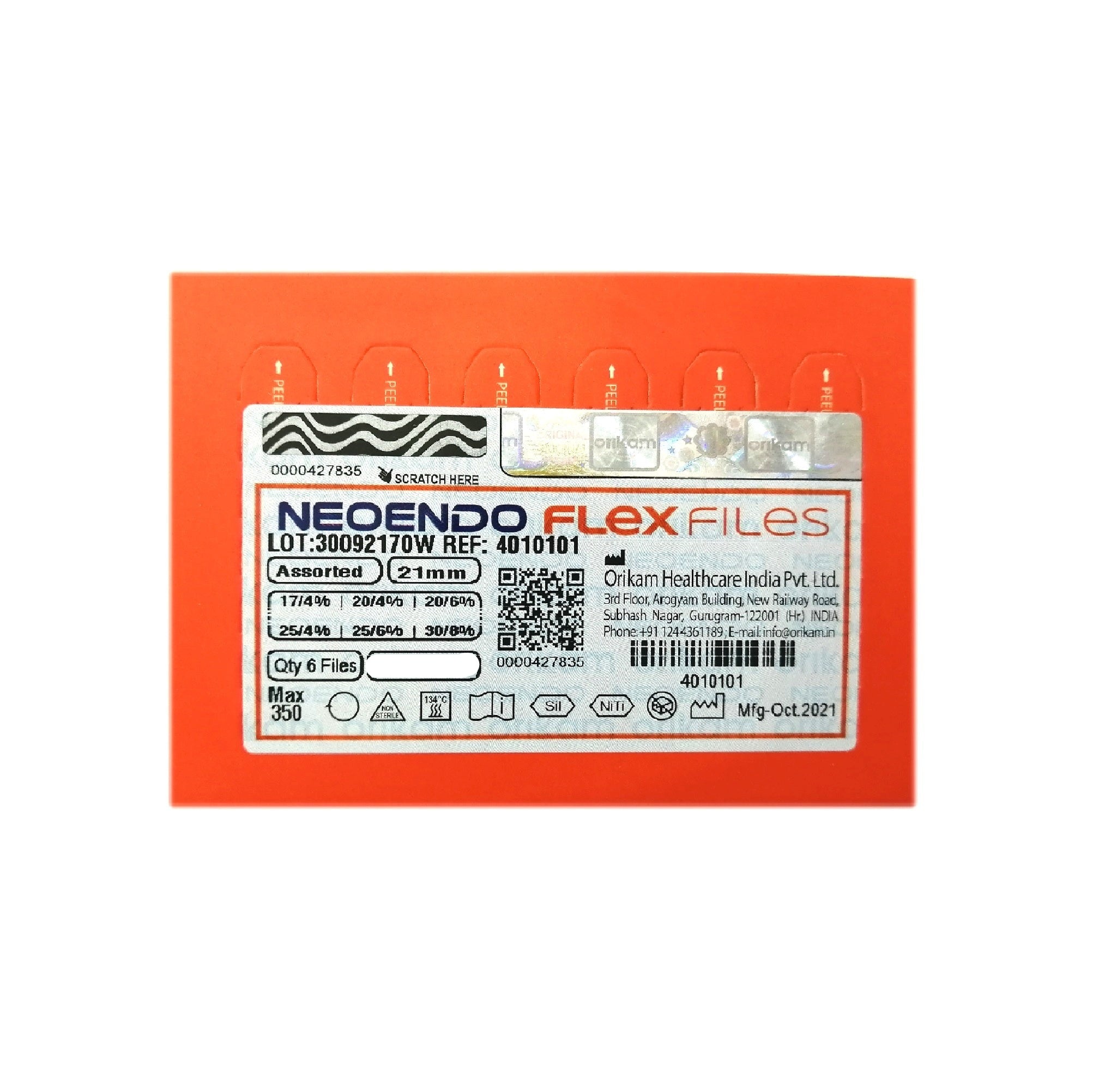 NeoEndo Flex Files 21mm Assorted Endo Rotary Files