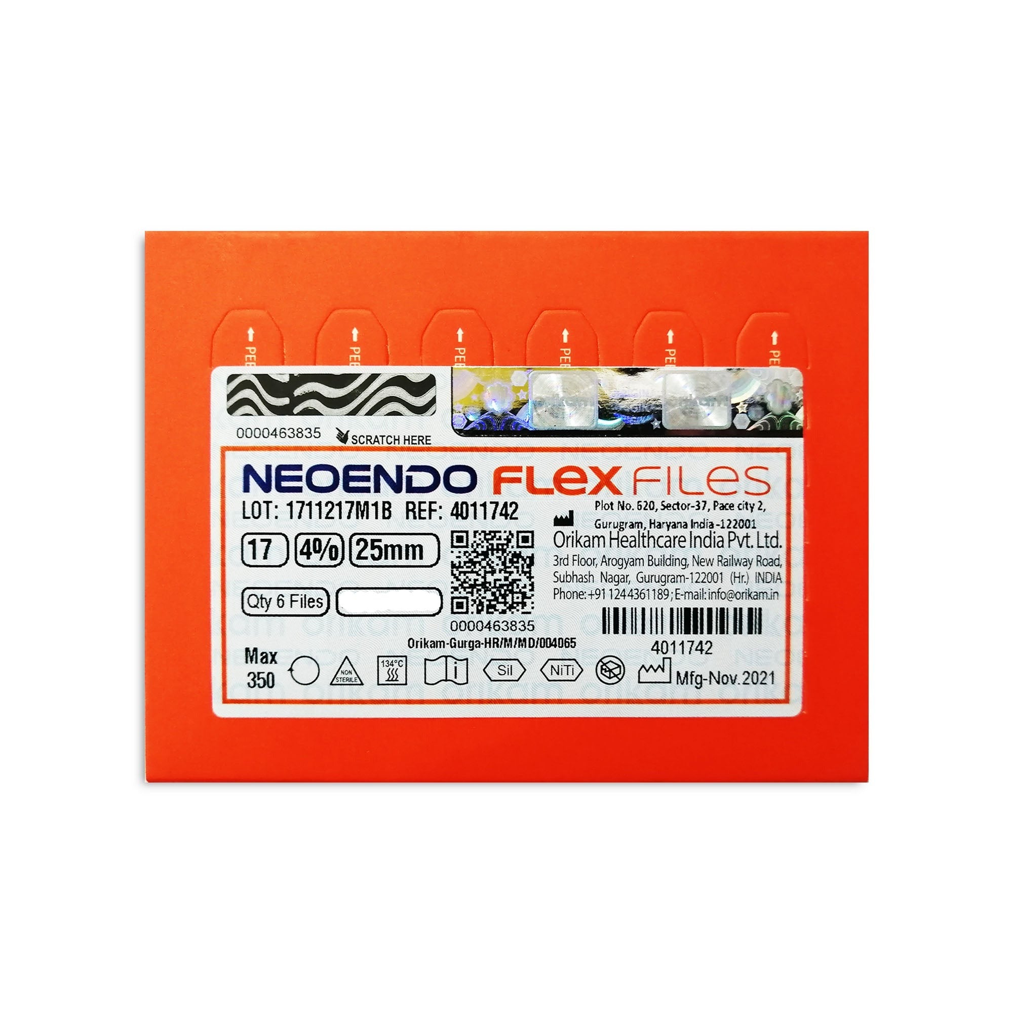 NeoEndo Flex Files 25mm 20/4 Endo Rotary Files