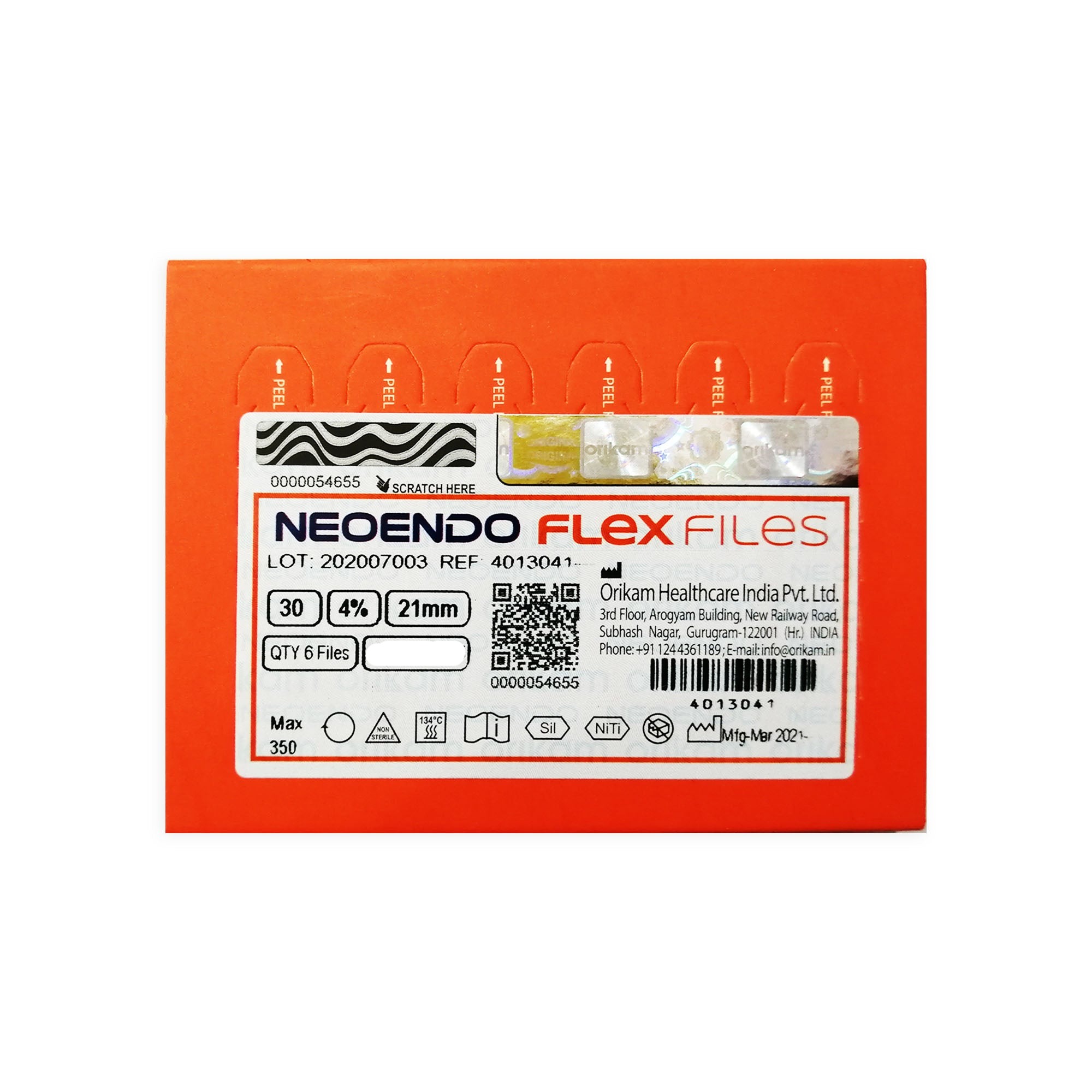 NeoEndo Flex Files 21mm 30/4 Endo Rotary Files