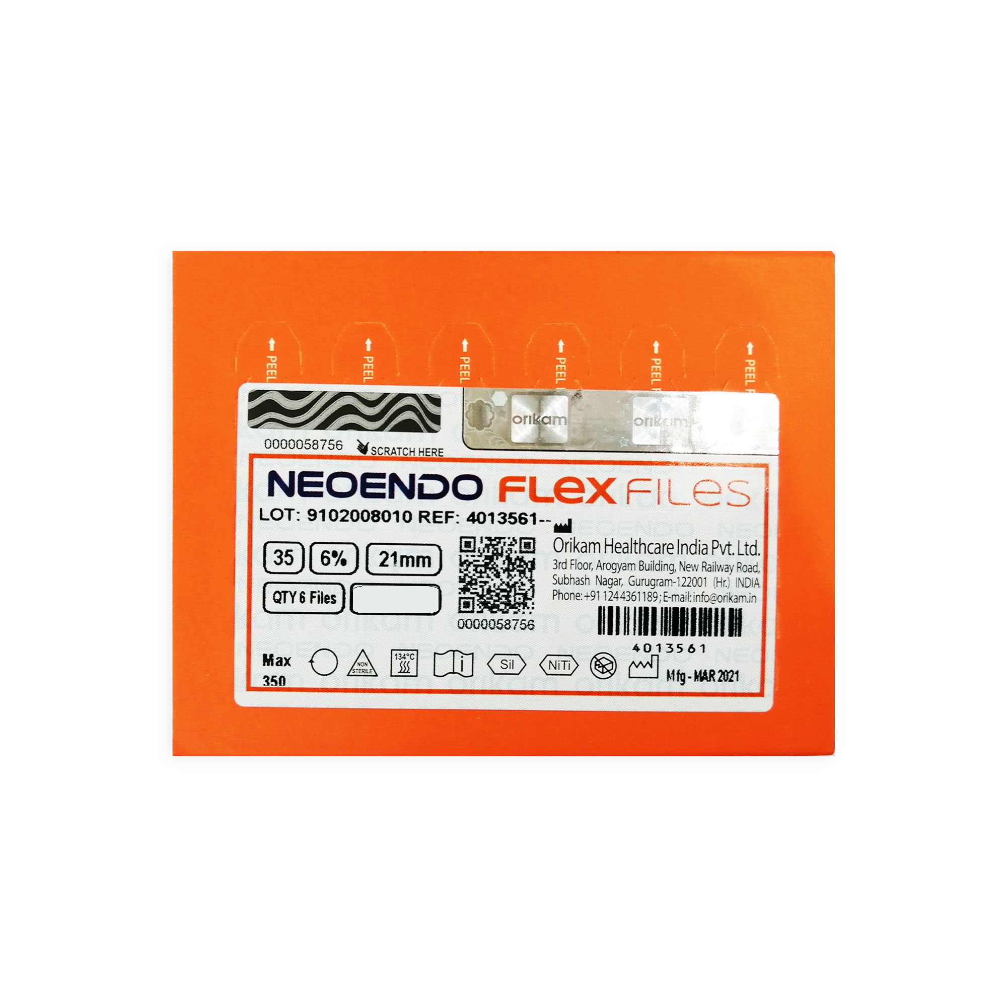NeoEndo Flex Files 21mm 35/6 Endo Rotary Files