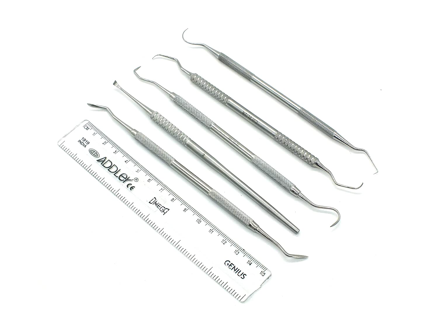 ADDLER DENTAL TEETH HYGIENE ORAL CARE KIT SERRATED DOUBLE ENDED QTY 5.