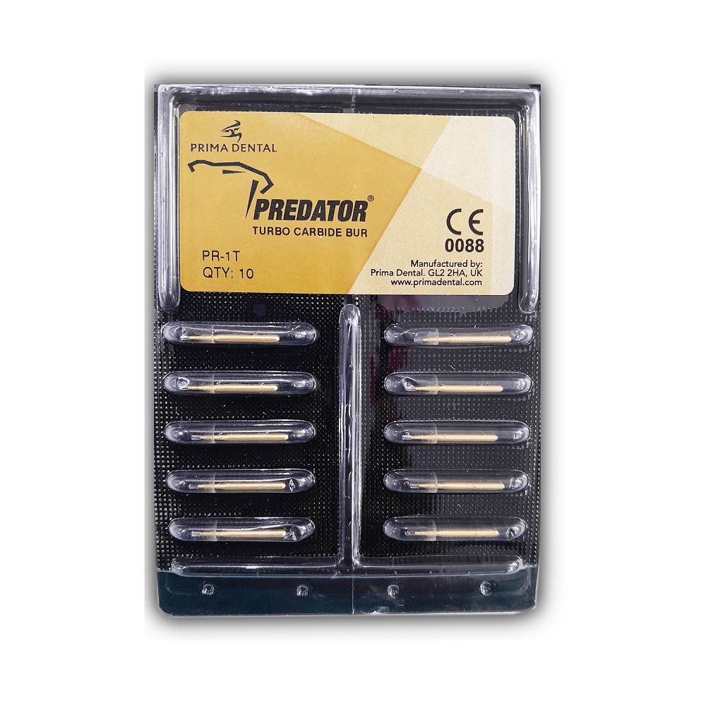 Prima Dental Air Rotor Predator Turbo FG Bur For Crown Cutting  #PR1T (Pack Of 10)