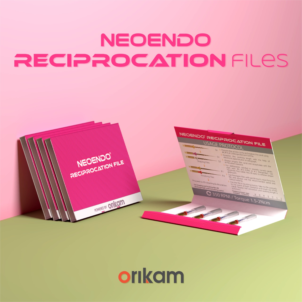 Orikam Neoendo Reciprocation Rotary Files Assorted, 21mm