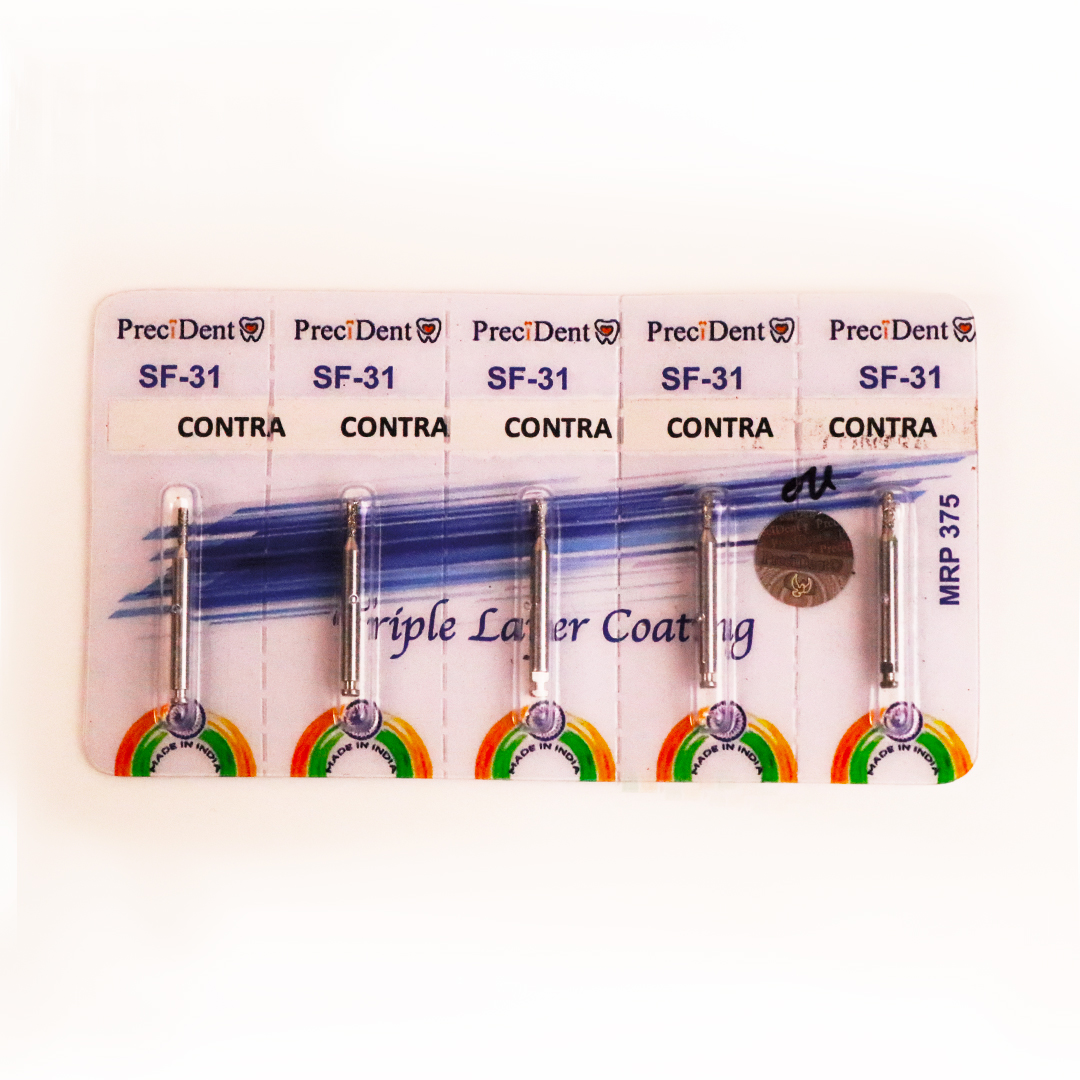 Precident Bur Contra Angle Bur SF 31 (Blue) Bur  (5 Pcs)