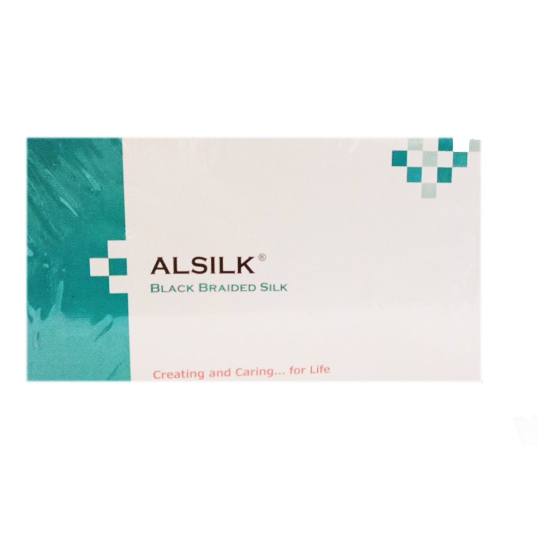 Alsilk Black Braided Silk Surgical Sutures 12 Packs