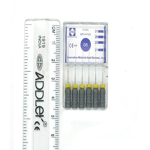 Strength Dental Niti H File 25 Mm Root Canal File Size 8 (Pack Of 6)