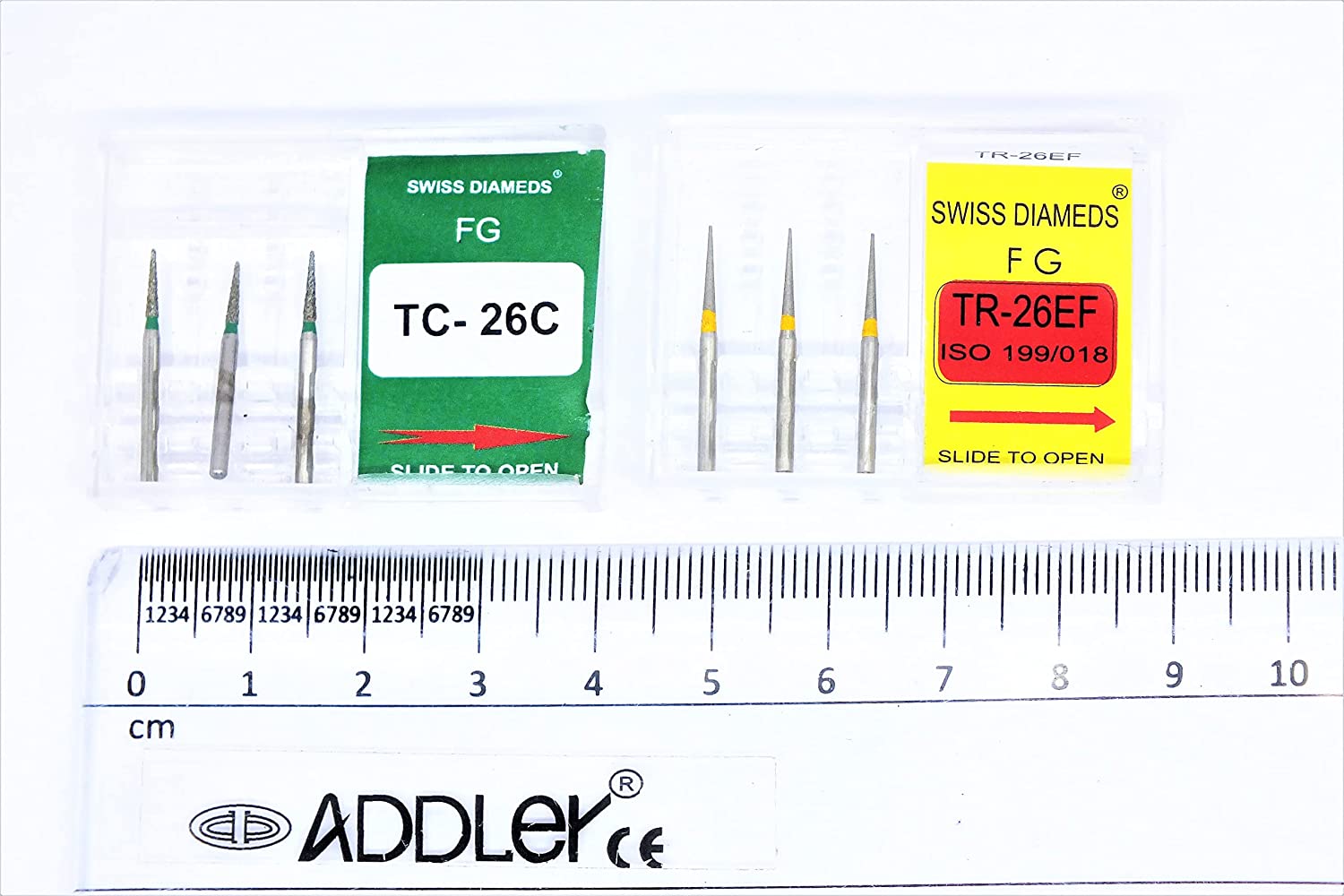 DENTAL DIAMOND BUR TC26C & TR26EF HEAD FG AIR ROTOR REDUCER SWISS DIA PREMIUM BURS. EXCELLENT DIAMOND GRAINS FOR HIGH SPEED ROTOR. PACK OF 3 BURS