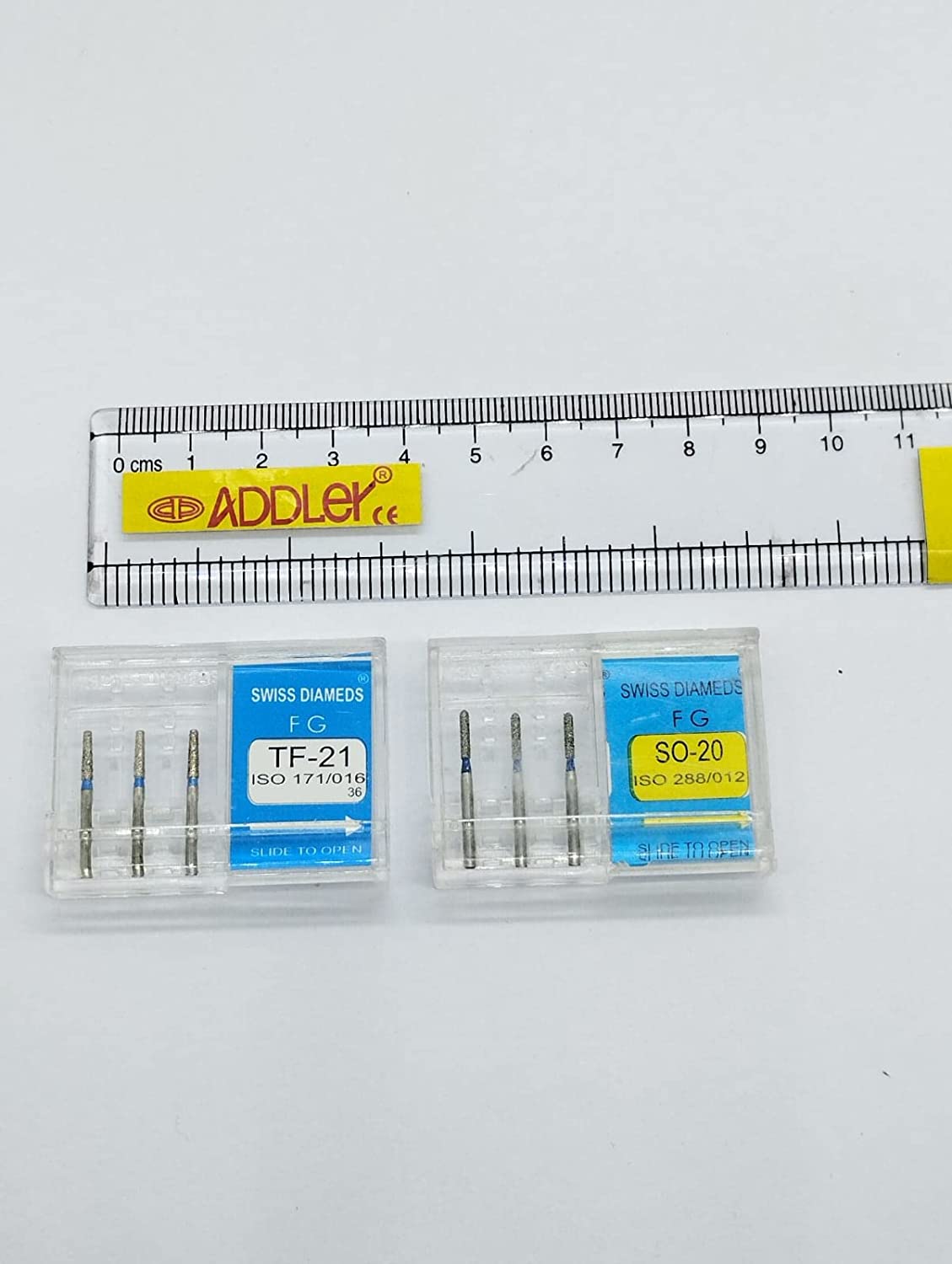 DENTAL SWISS DIA FG DIAMOND COATED BURS TF-21& SO-20 HIGH SPEED 2 PACK OF 6 BURS TOTAL