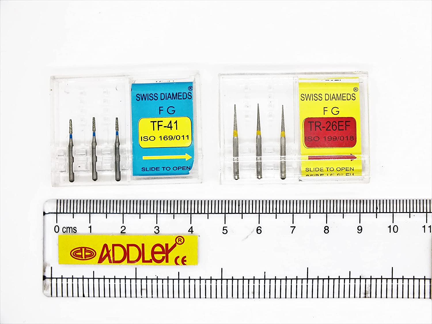 SWISS DIA DENTAL FG DIAMOND COATED BURS TF-41 & TR-26EF HIGH SPEED 2 PACK OF 6 BURS TOTAL