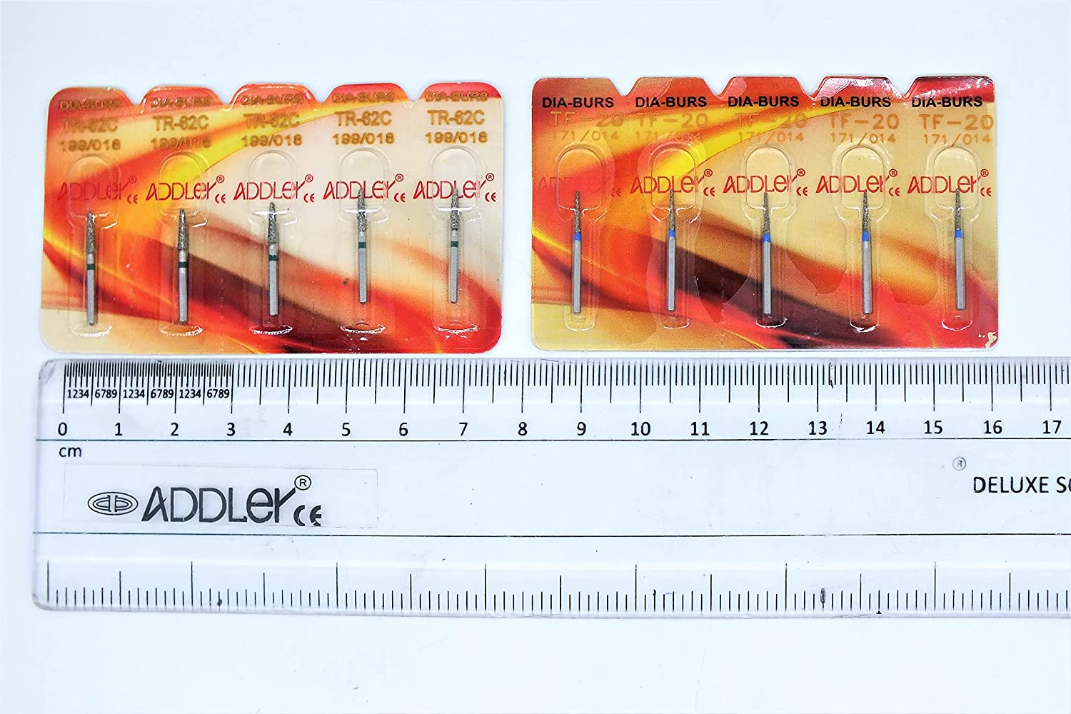 ADDLER DENTAL TR62C & TF20 FG Air Rotor Dia Burs High Speed.DIAMOND GRAINS FOR HIGH SPEED ROTOR. PACK OF 5 BURS