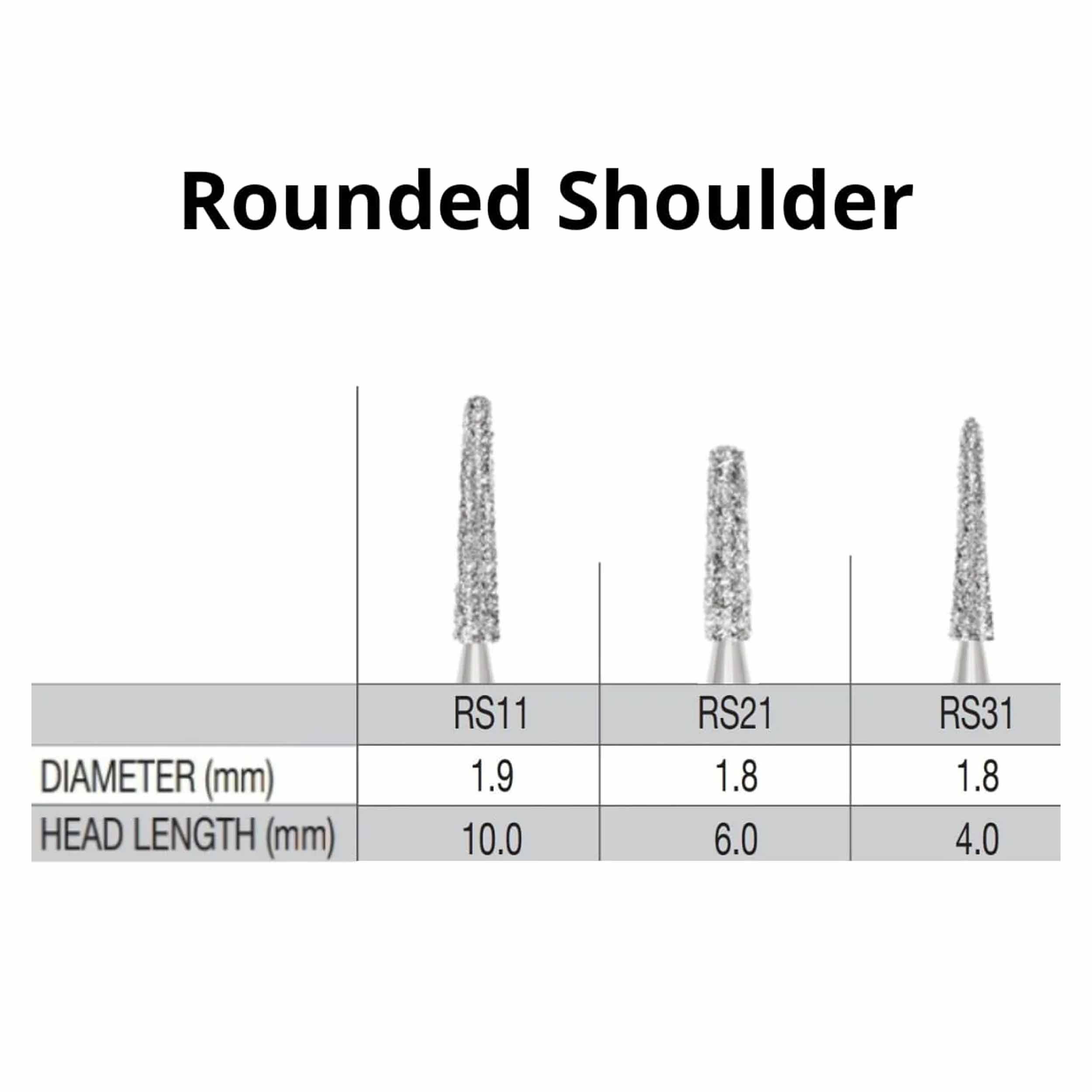 SS White G2 Diamond Burs - Round Shoulder Shaped FG RS 11 Medium