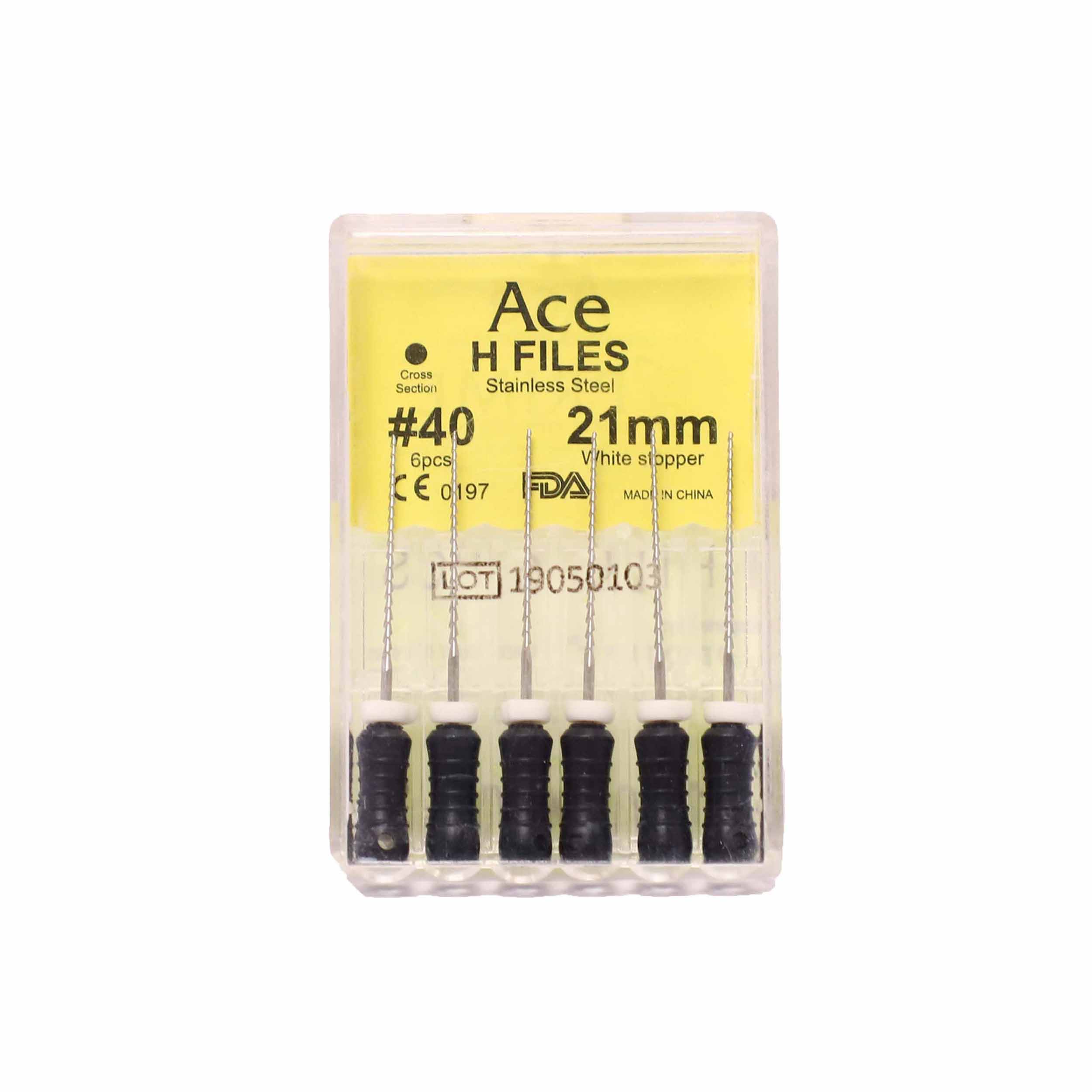 Prime Dental Ace H Files #40, 21mm  (Pack Of 5)