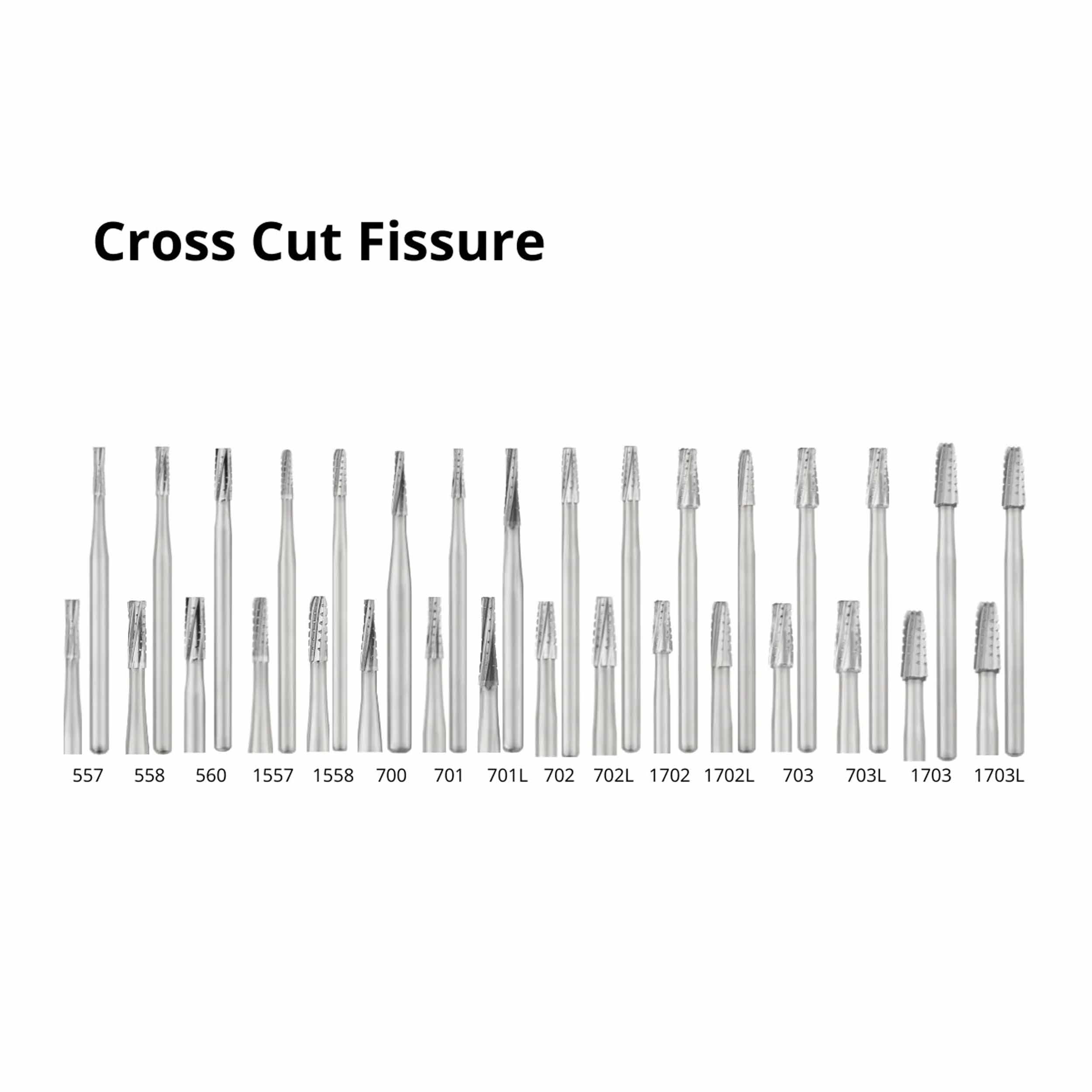 SS White Carbide Burs - Cross Cut HP 701 L