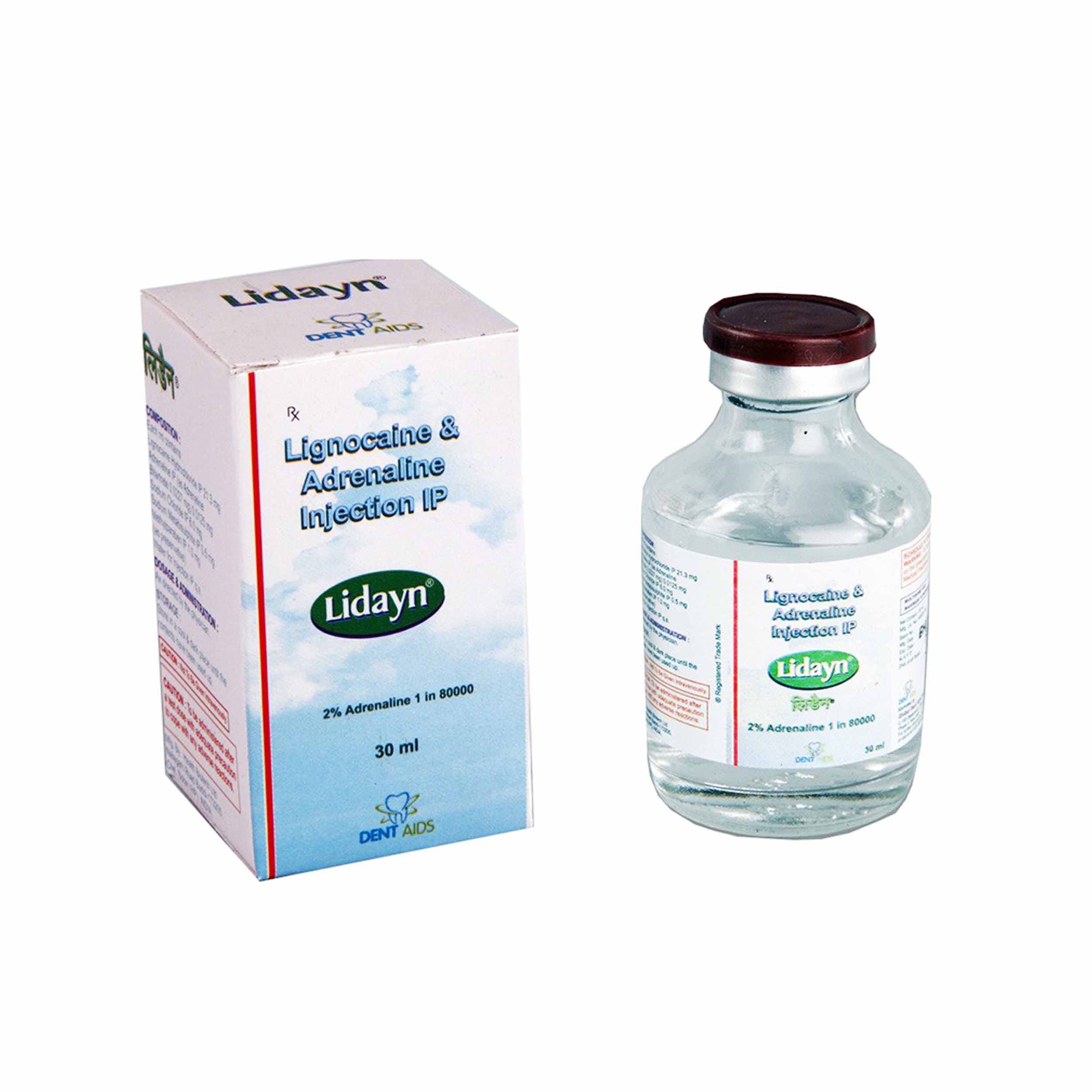 LIDAYN Lignocaine & Adrenaline Injection IP (12 Pieces)