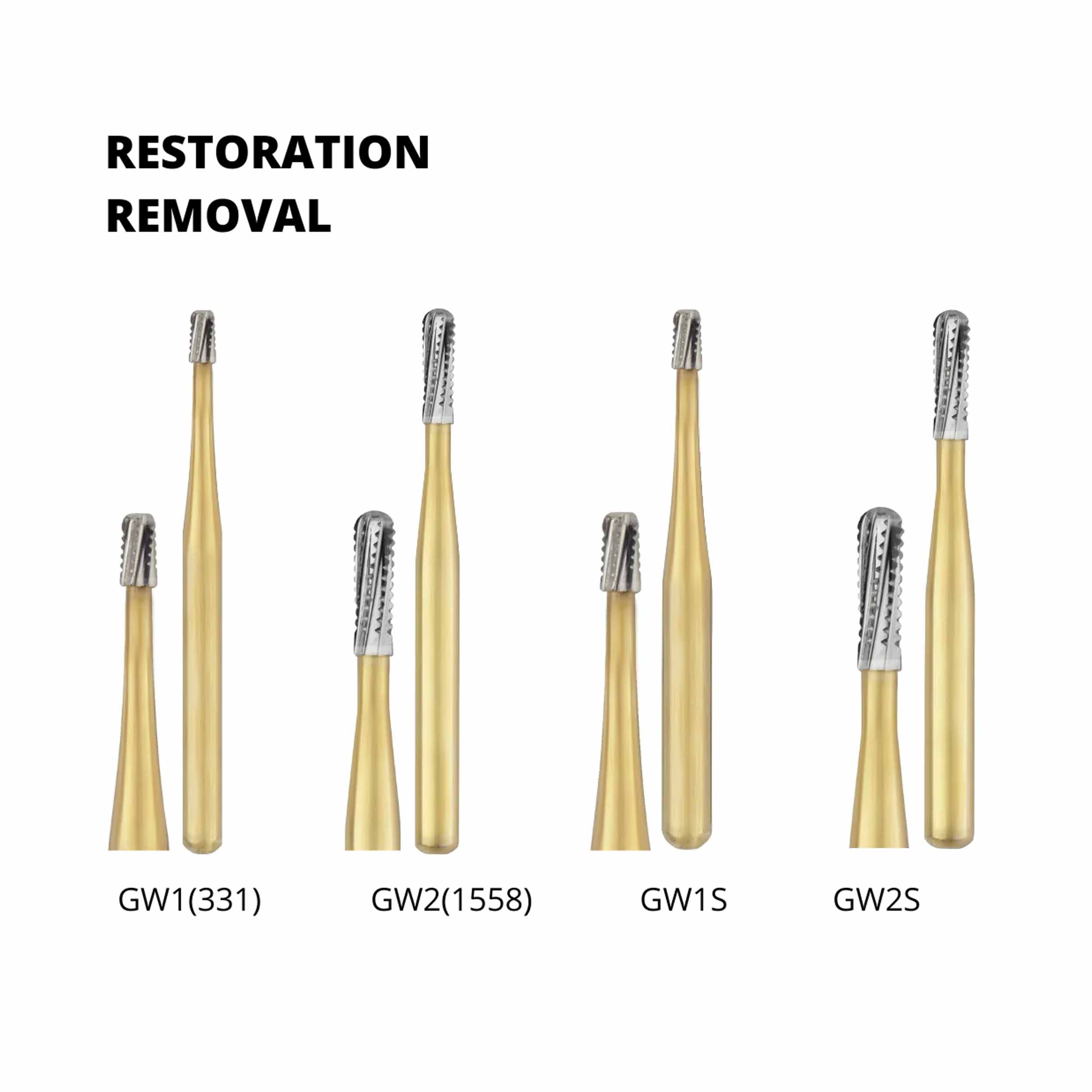 SS White Great White Gold Series - Restoration Removal Carbide Bur FG GW2 (1558)