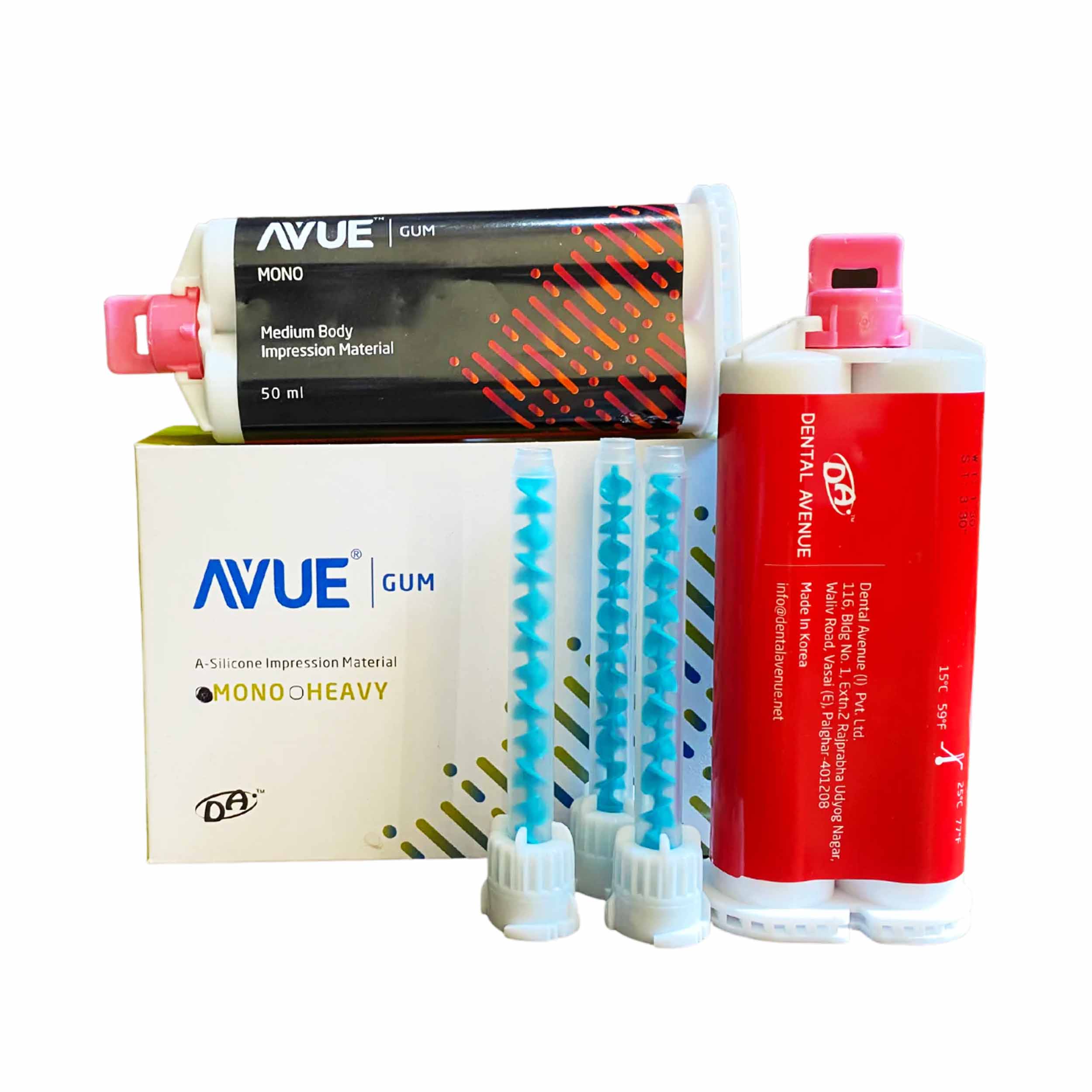 AvueGum Mono - Medium Body A-Silicone Impression Material Cartridge 2x50ml