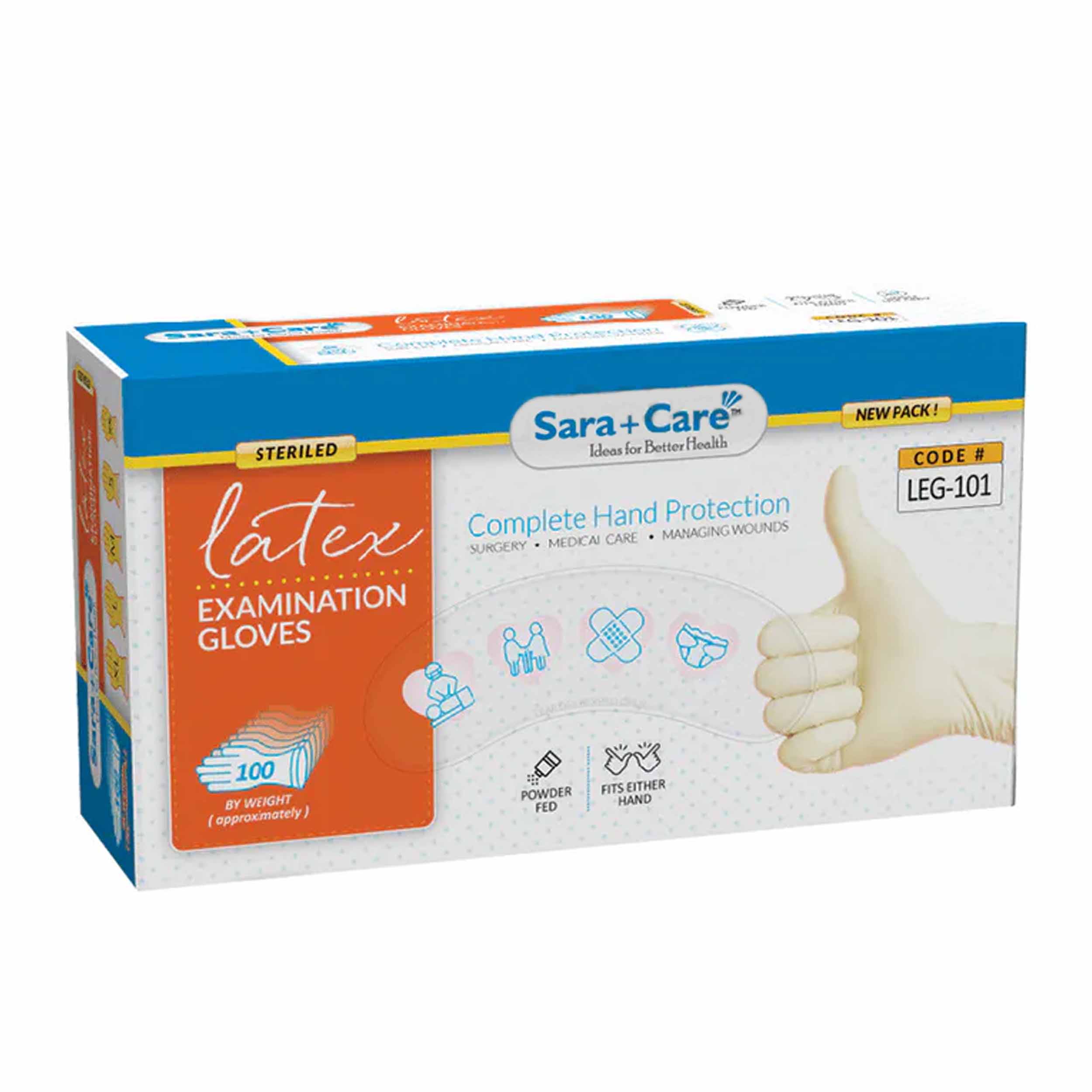 Sara Care Latex Examination Gloves Large
