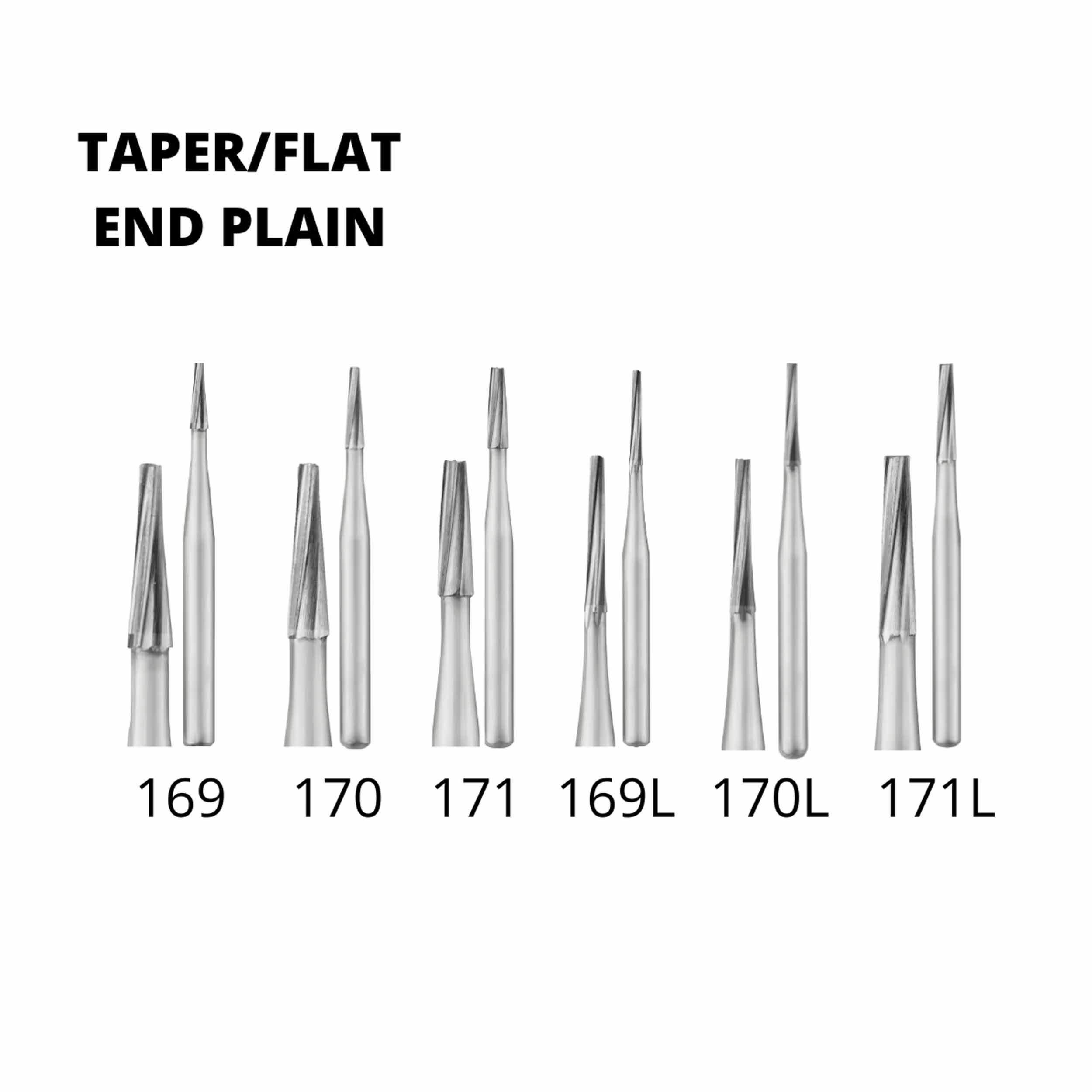 SS White  Carbide Burs - Flat End - Plain FG 170