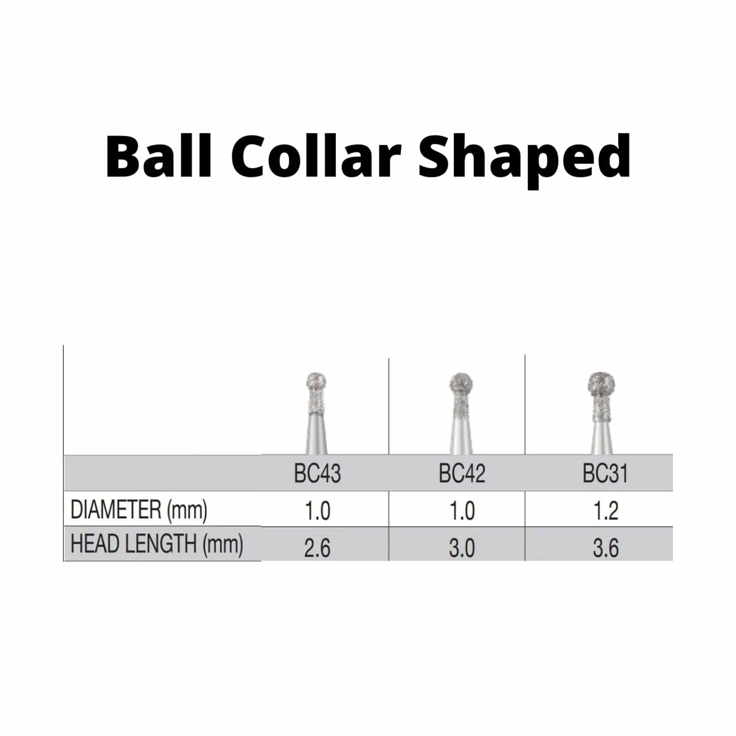SS White G2 Diamond Burs - Ball Collar Shaped FG BC 43 Medium