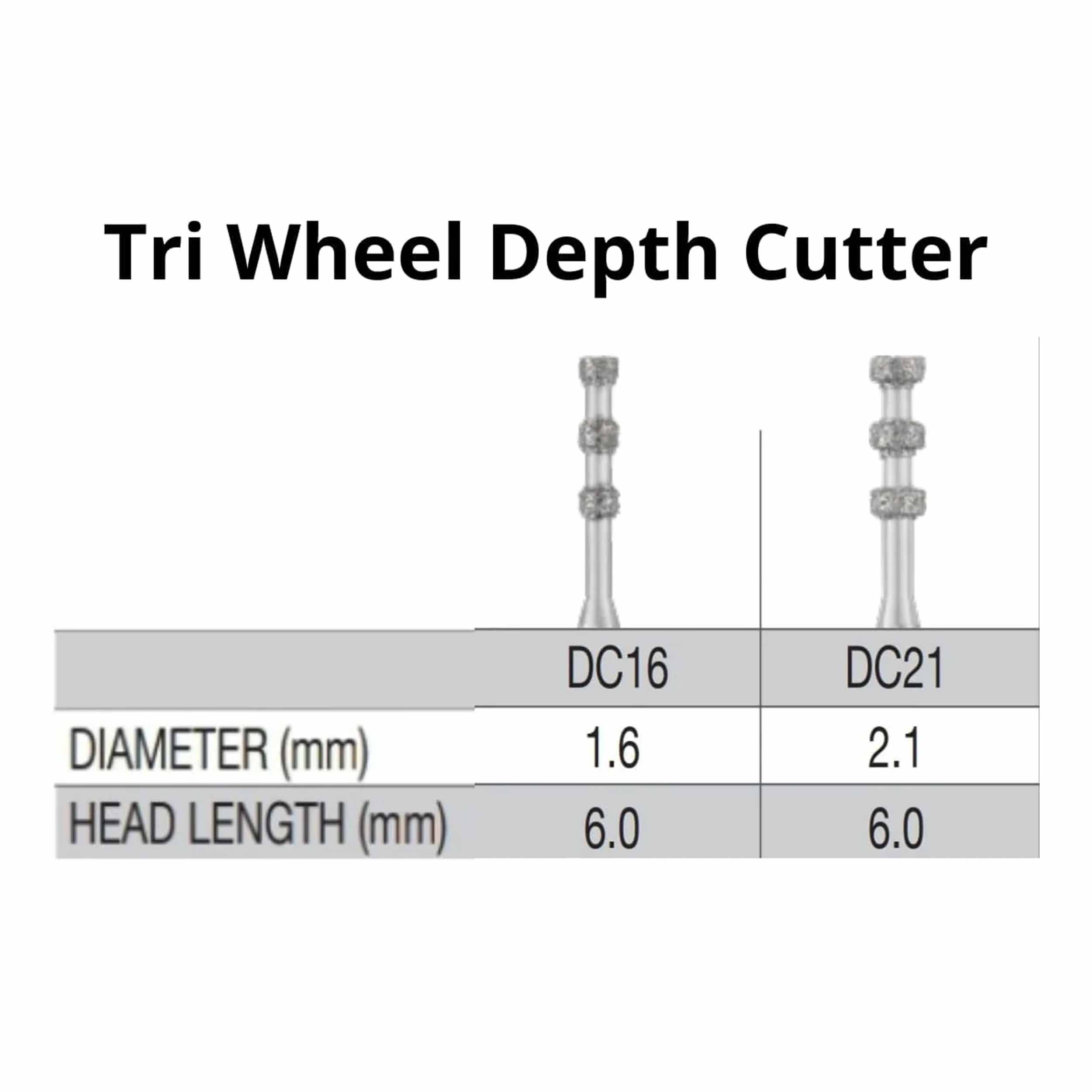 SS White G2 Diamond Burs - Tri-Wheel Depth Cutter FG DC 16 Medium