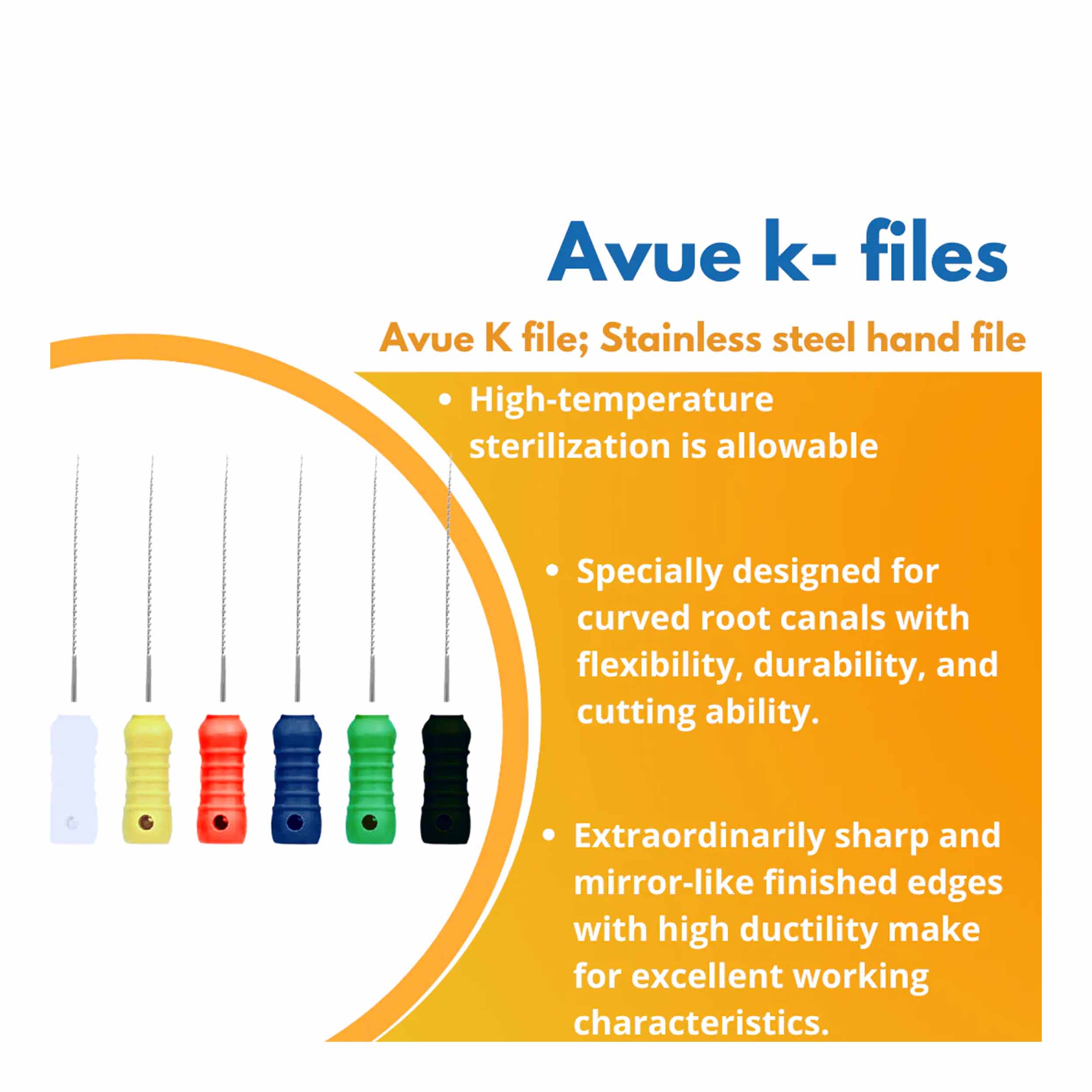 K Files - Stainless Steel Hand Files 15-40 21mm