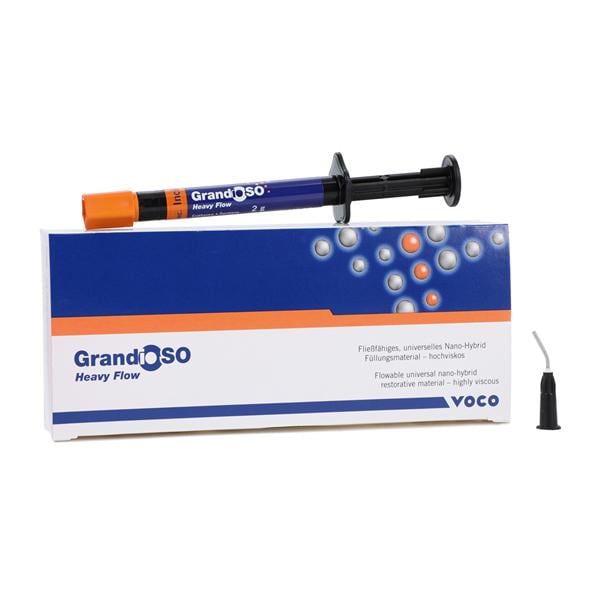 Voco GrandioSO Heavy Flow – Syringe 2*2g Flowable Universal Nano-hybrid Restorative Material – Highly Viscous