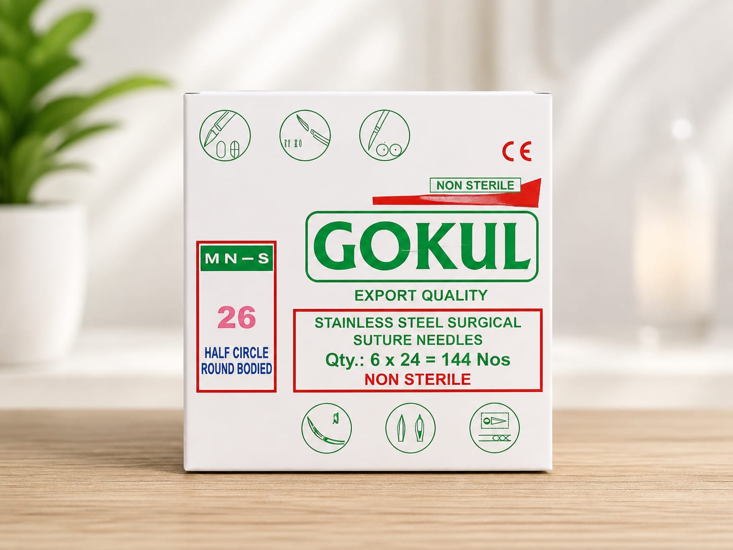 Gokul Stainless Steel Surgical Suture Needles No-26