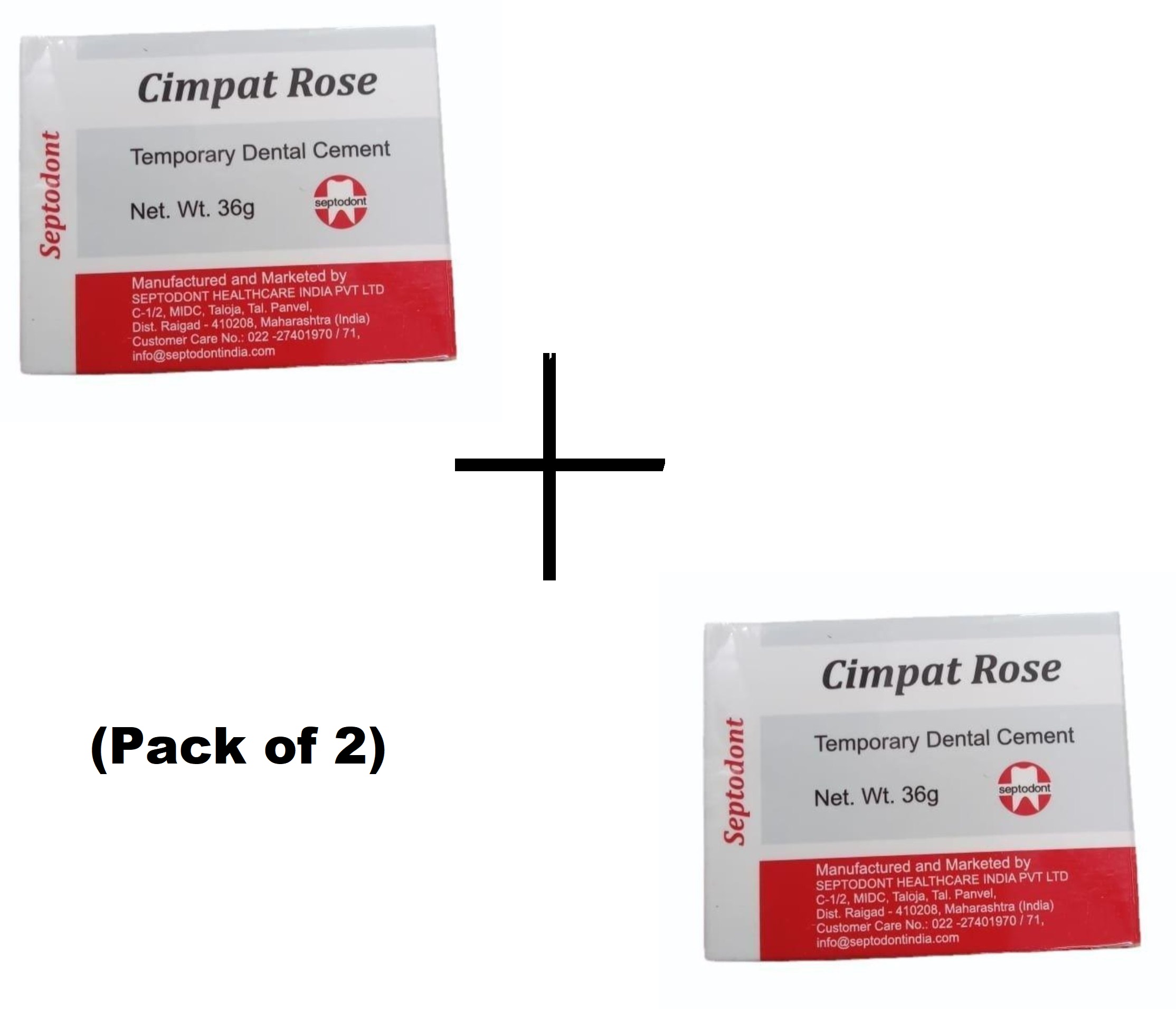 Septodont Cimpat Rose  Dental Temporary Filling Paste 25gm Jar (Pack Of 2)