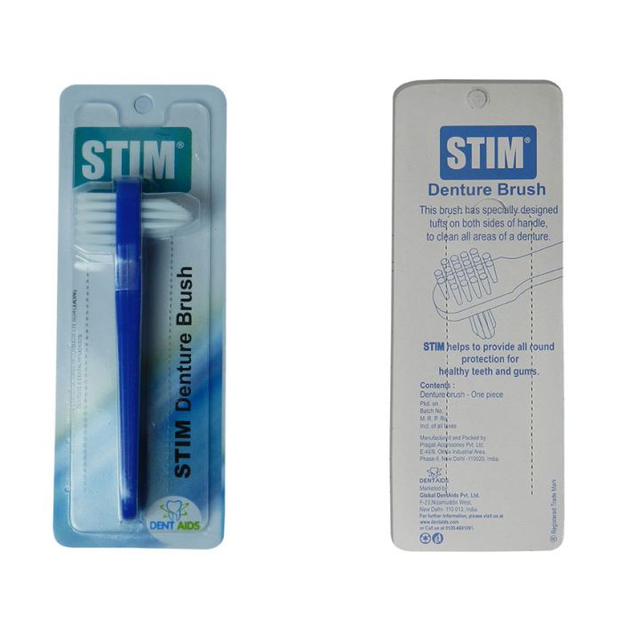 Stim Denture Brush Dental Cleansing Brush (Pack Of 2)