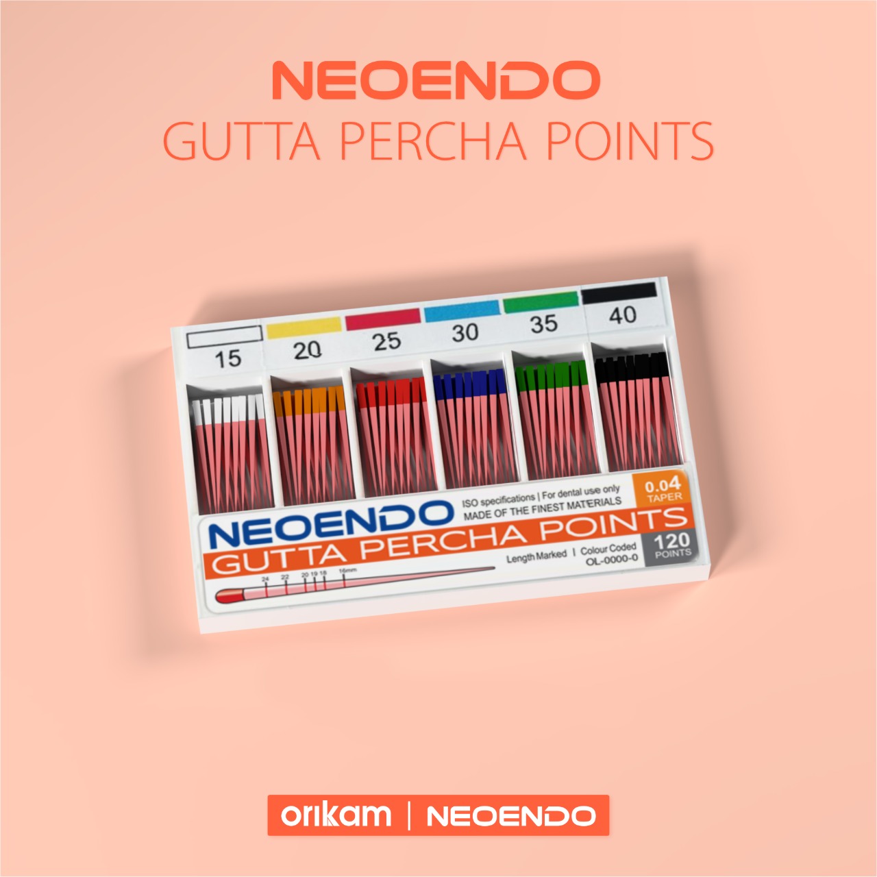 Orikam Neoendo Gutta Percha Points 40/4, 60 Points