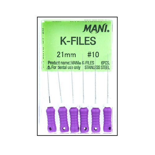 Mani K File 21mm #10 Dental Endo