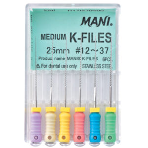 Mani Medium K Files 25mm #12-37 Assorted Dental Endo