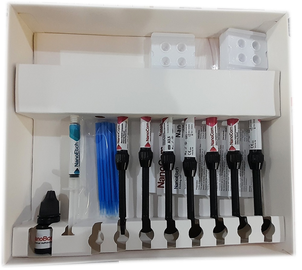 Dentgist NanoCom Nanohybrid Composite Dental Restorative Material 7 Syringe Kit