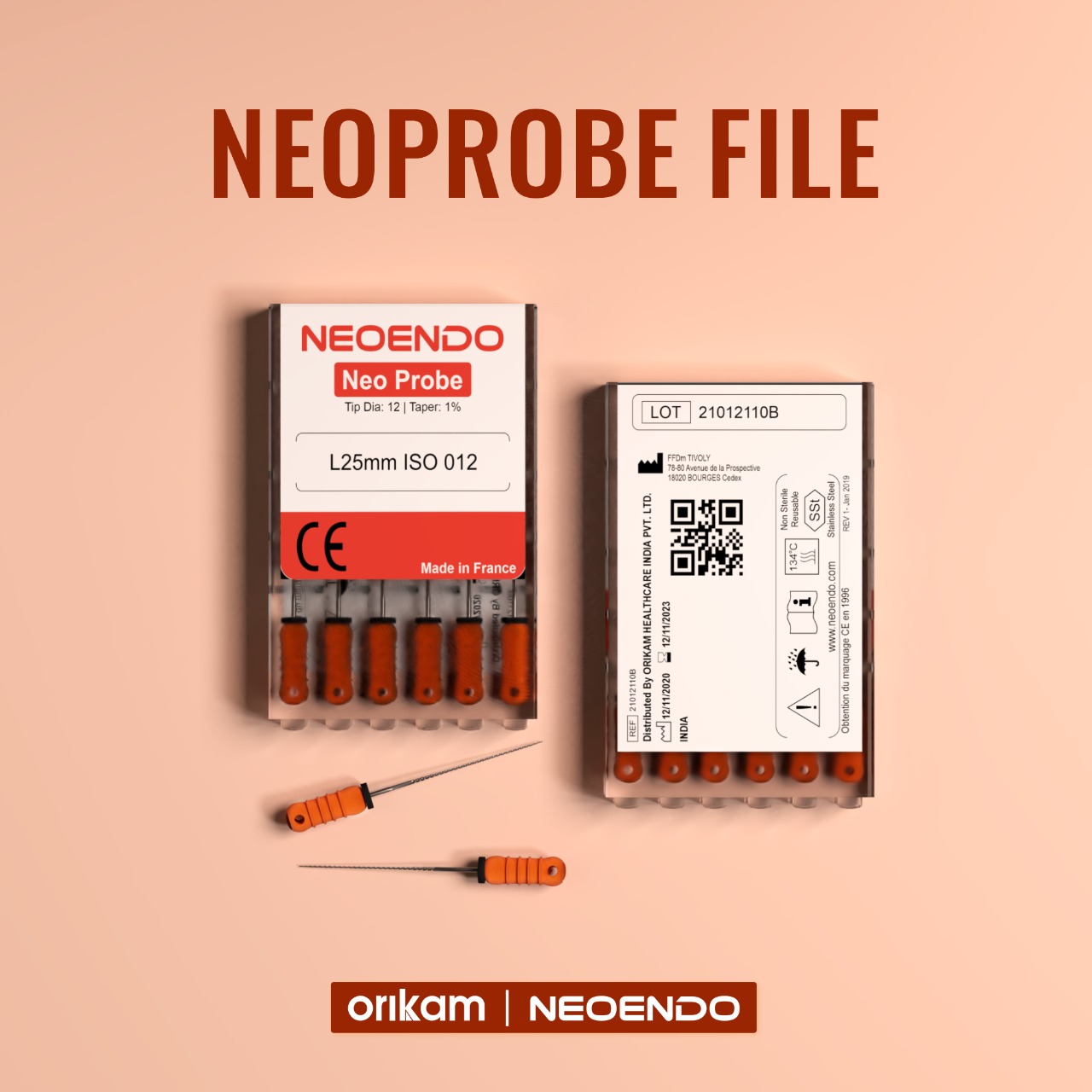 Orikam Neoprobe Hand Files 12/21 mm