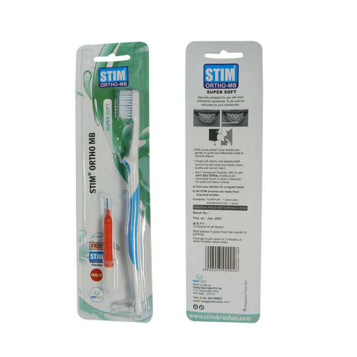 Stim Ortho-MB Orthodontic Dental Brush Pack Of 5