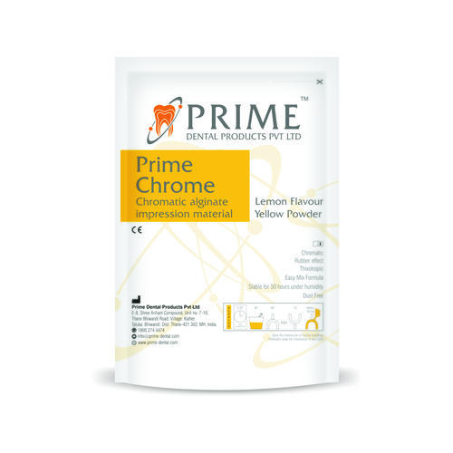 Prime Chrome Chromatic Alginate Impression Material Lemon Flavour Yellow Powder 450gm