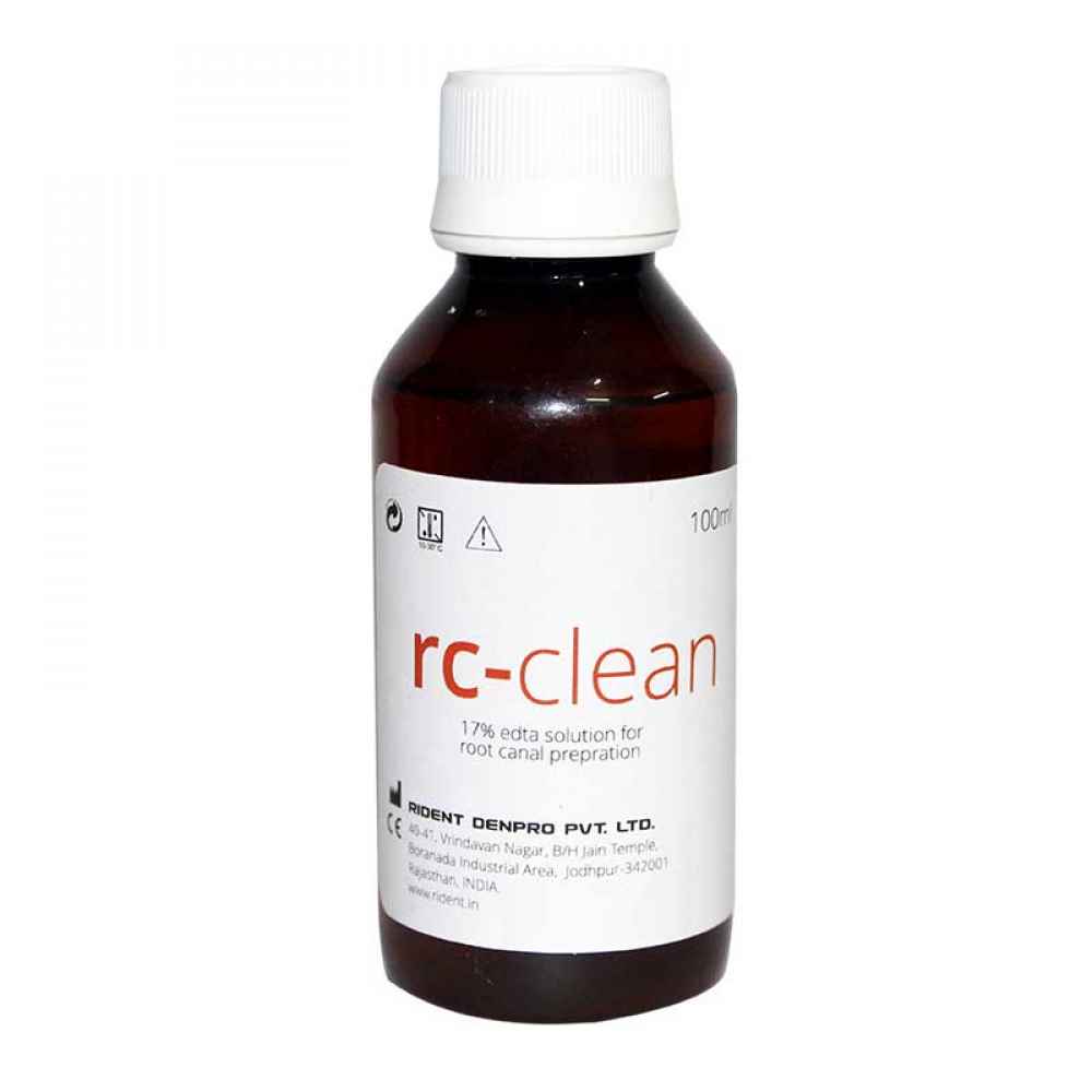 Rident Rc-Clean 17% EDTA Solution With Neutral PH For Root Canal Irrigation 100 Ml