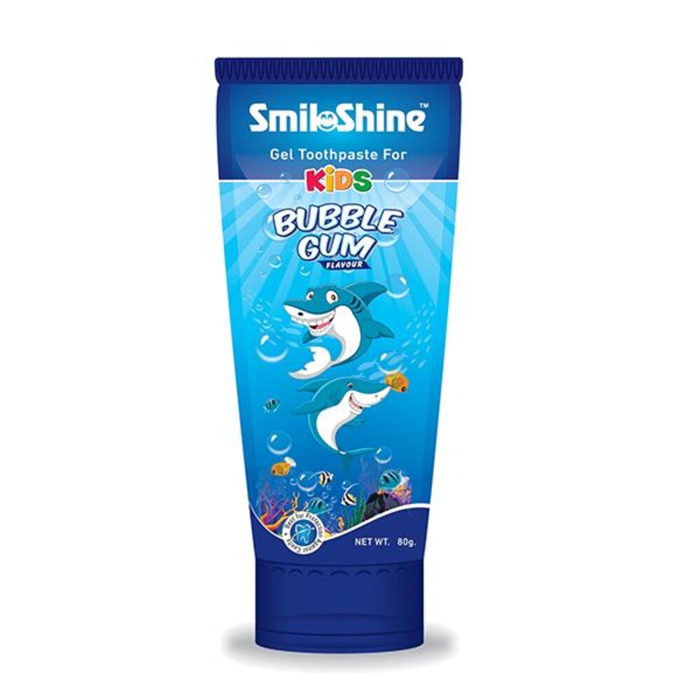 SmiloShine Gel Toothpaste For Kids - Bubble Gum Flavor (Pack Of 12+12 Free)