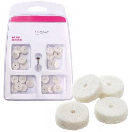TDV Polimax Dental Finishing Polishing Felt Wheels 9.5mm+mandrel